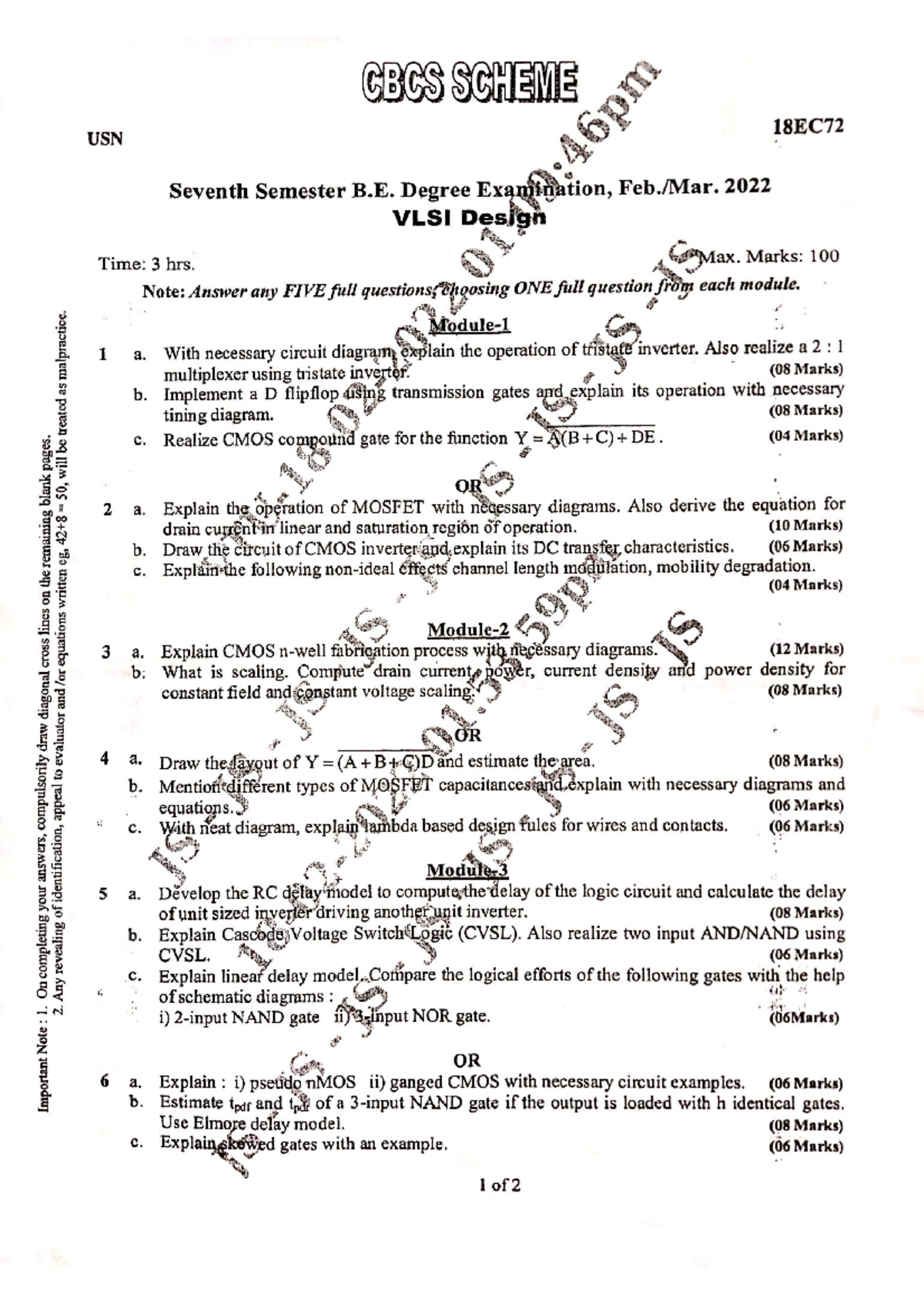 VTU CMOS VLSI Question Papers 2023 2024 EduVark, 51 OFF