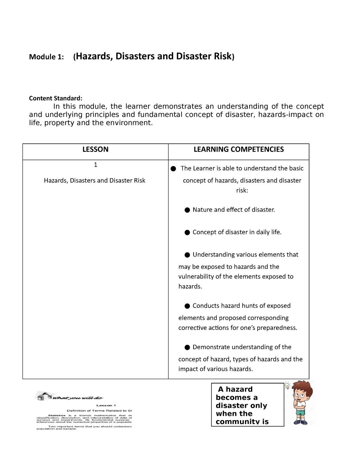 Module 1 Hazard And Disaster - Module 1: (Hazards, Disasters And ...