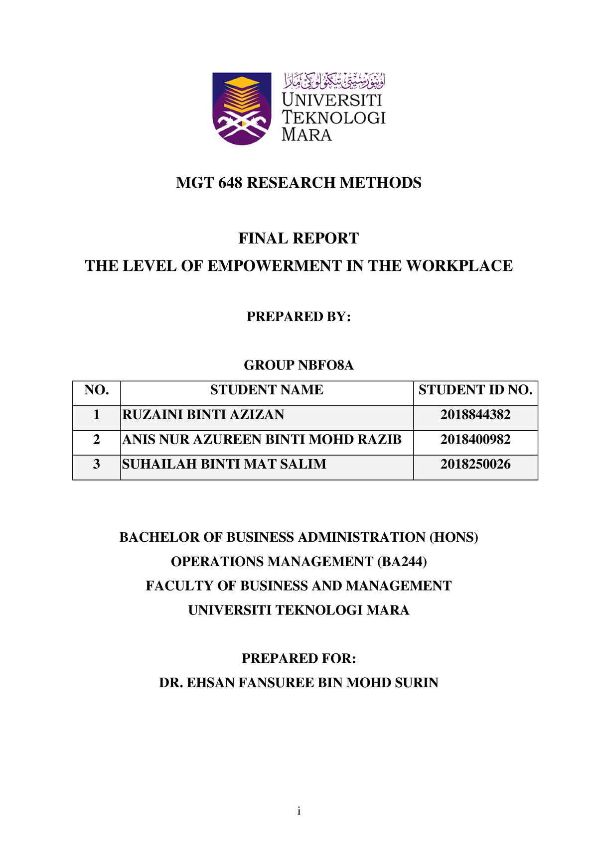 research proposal mgt 648