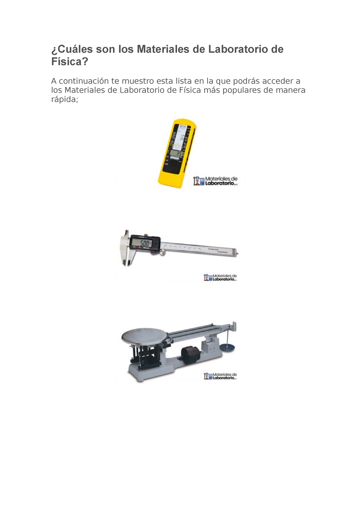 Materiales De Laboratorio De F Sica Desde Los M S Sencillos Y Que Parecieran Ser