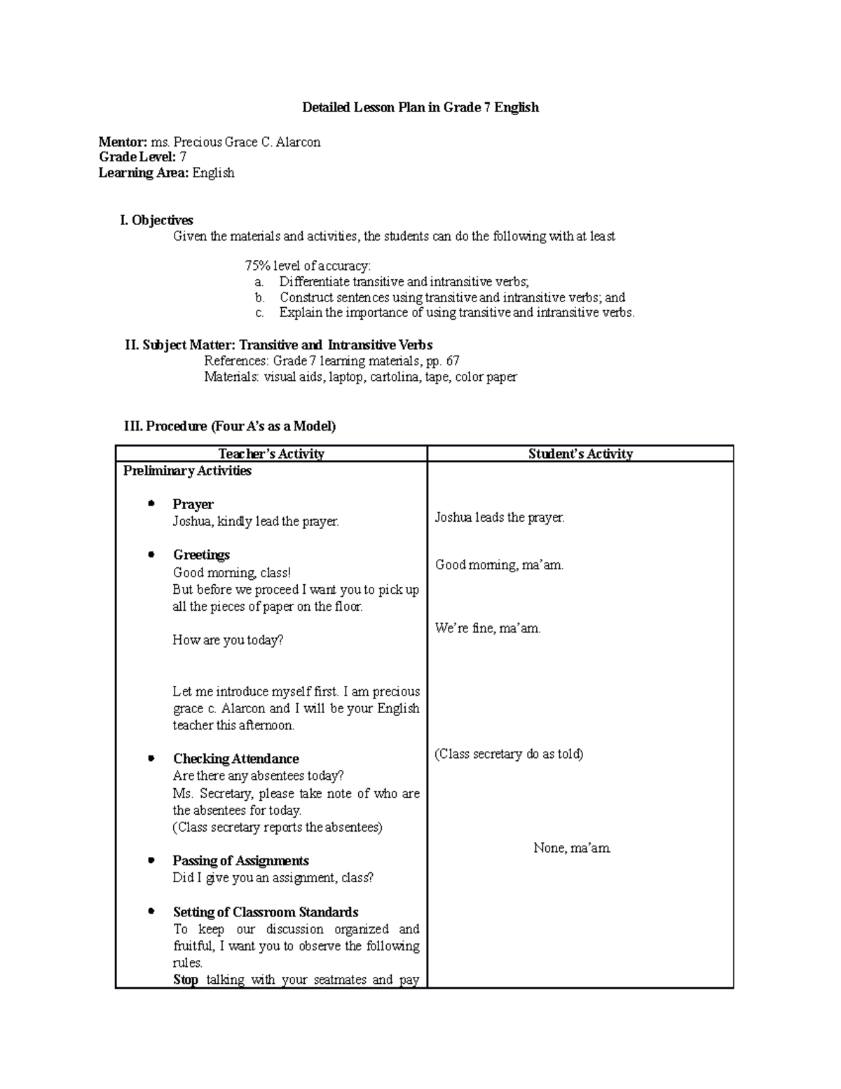 Transitive-and-Intransitive-Verb-Fifth-Teaching-1 2 - Detailed Lesson ...