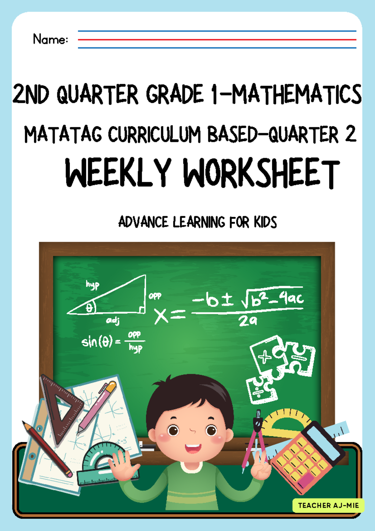 Copy of Q2 Grade 1 Weekly Worksheet Math - 2ND QUARTER GRADE 1 ...