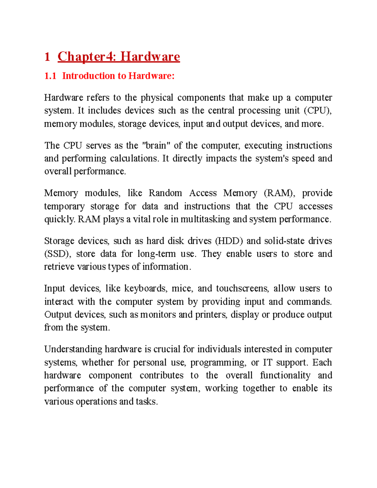Ch 4 - file for lecture notes - 1 Chapter4: Hardware 1 Introduction to ...