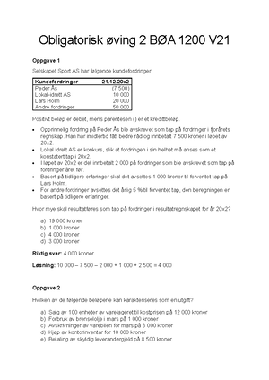 Øvingsoppgaver Uke 3 - Sss - AE101308 FINANSREGNSKAP MED ANALYSE ...