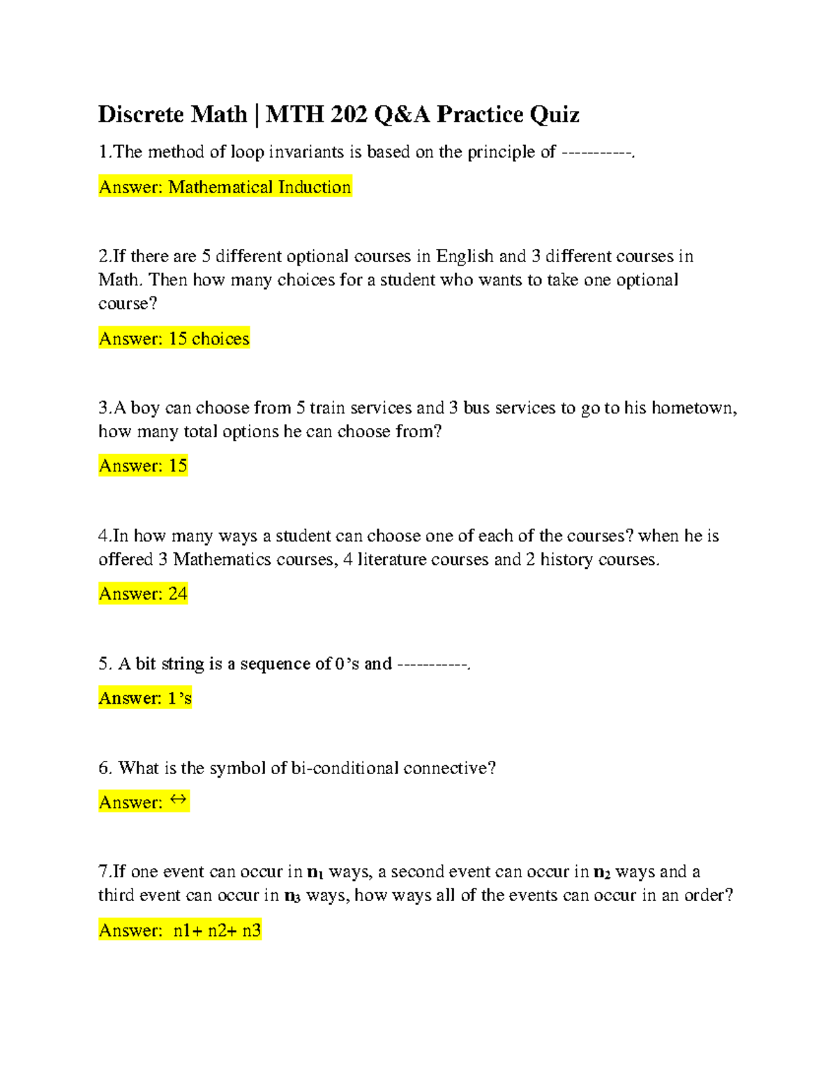Discrete Math - Answer: Mathematical Induction 2 there are 5 different ...