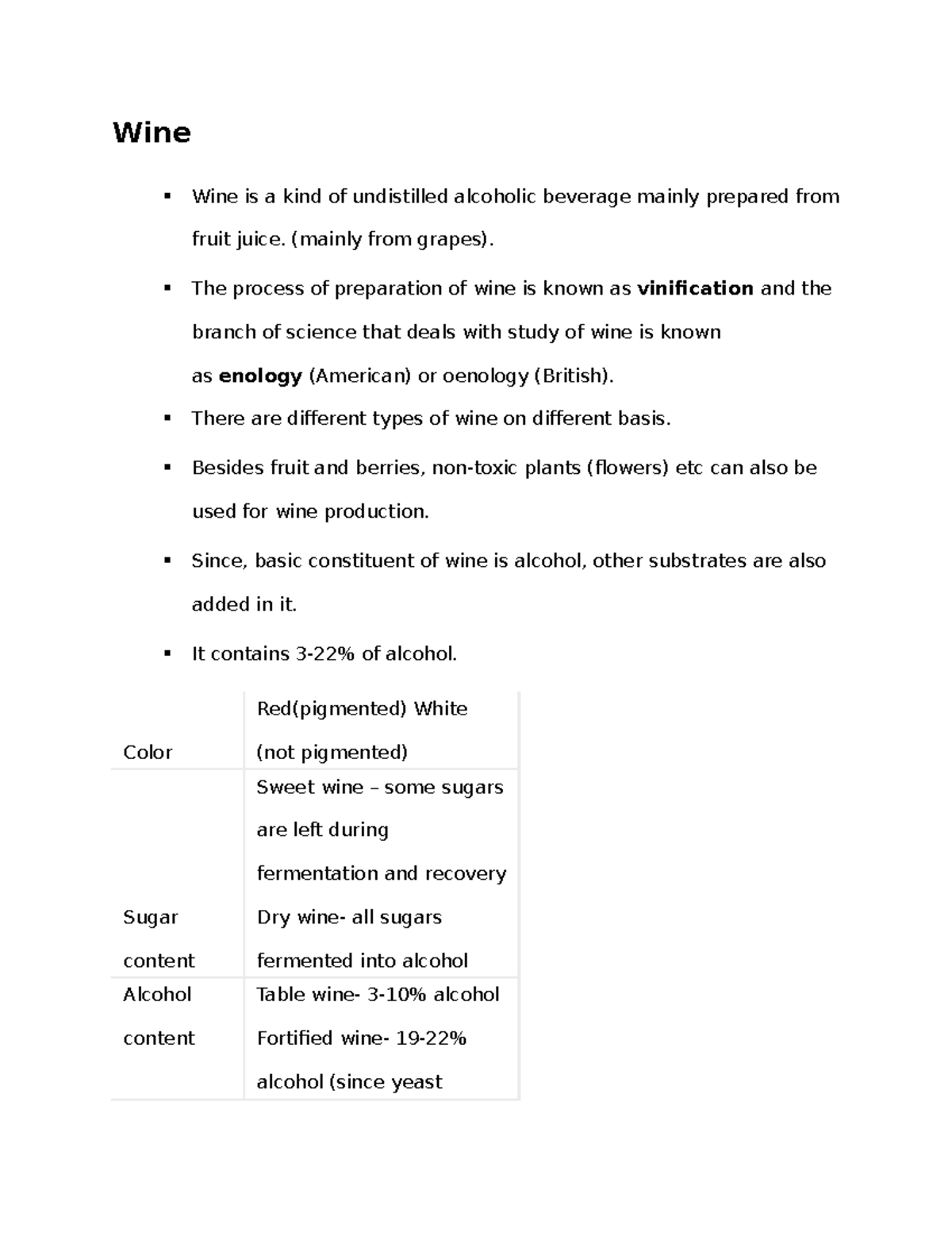 Biology Science 107 Wine Wine is a kind of undistilled alcoholic