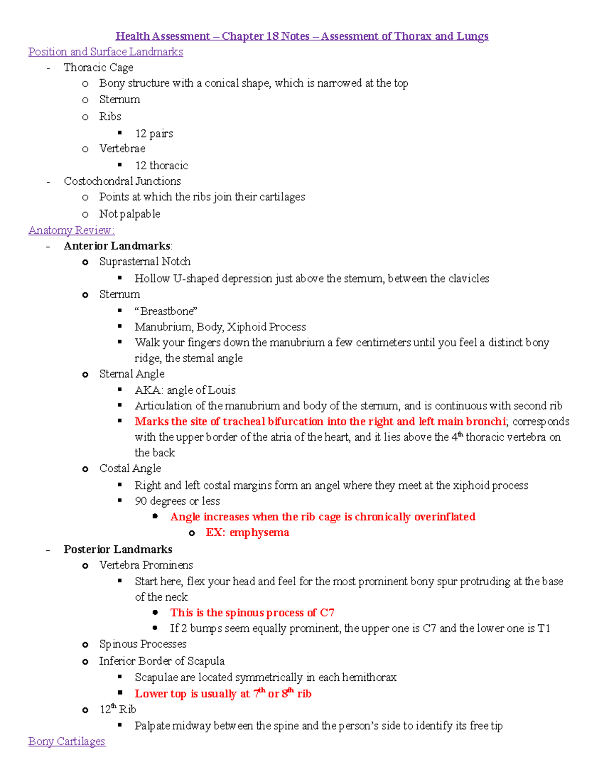 Health Assessment – Chapter 18 Notes – Assessment of Thorax and Lungs ...
