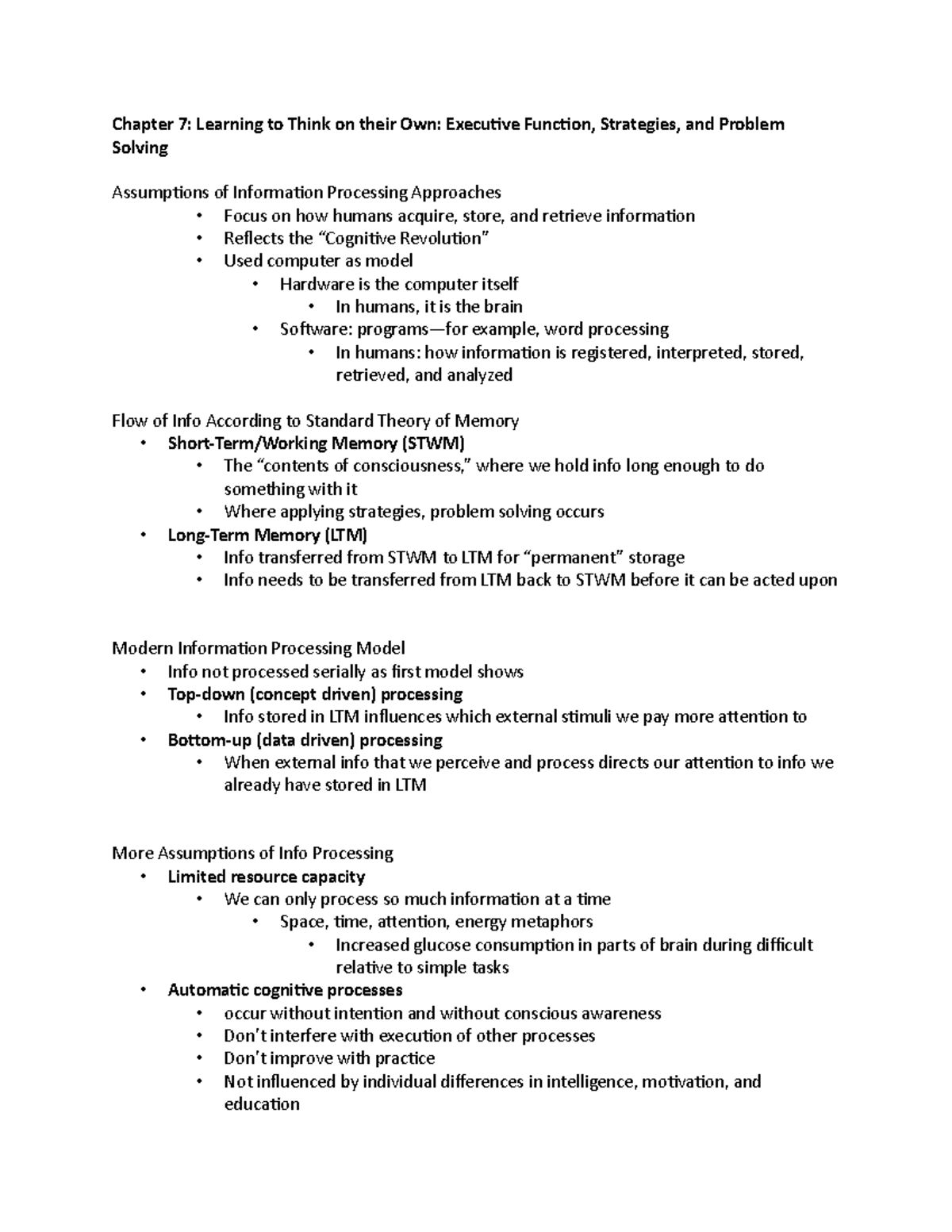 Psych 334 chapter 7 - Prof. Lise - Chapter 7: Learning to Think on ...