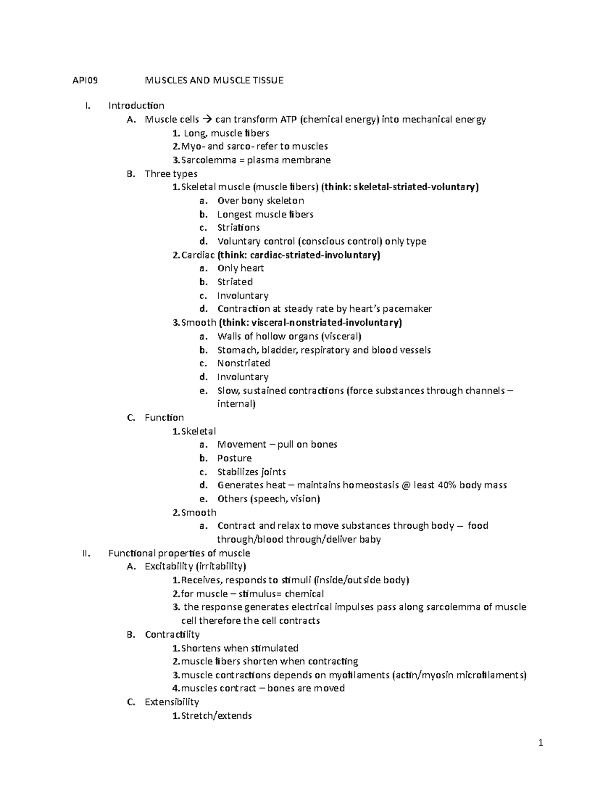 Chapter 9 (Muscles And Muscle Tissue) - API09 MUSCLES AND MUSCLE TISSUE ...