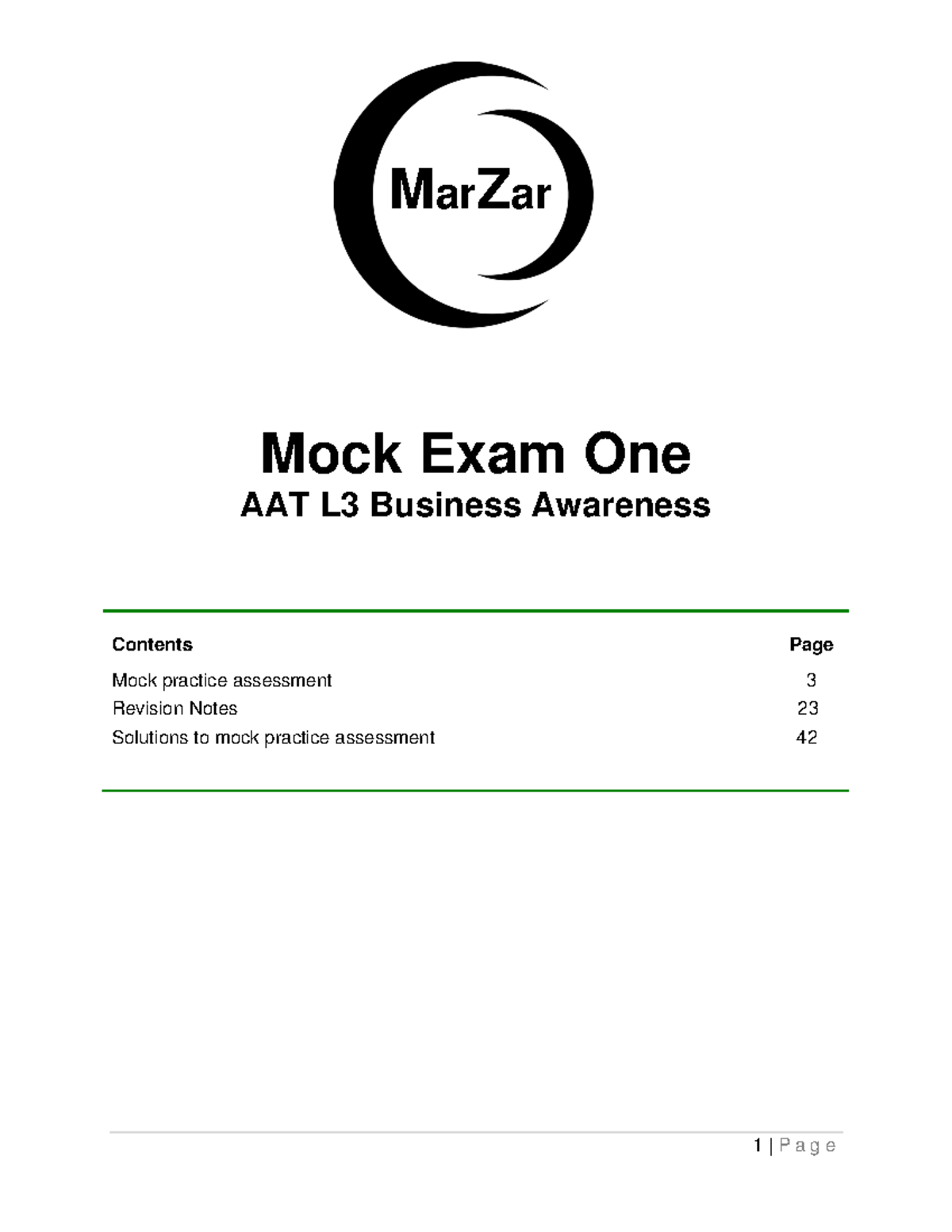 Acorn Q2022 AAT L3 Business Awareness Mock Exam One - Mock Exam One AAT ...
