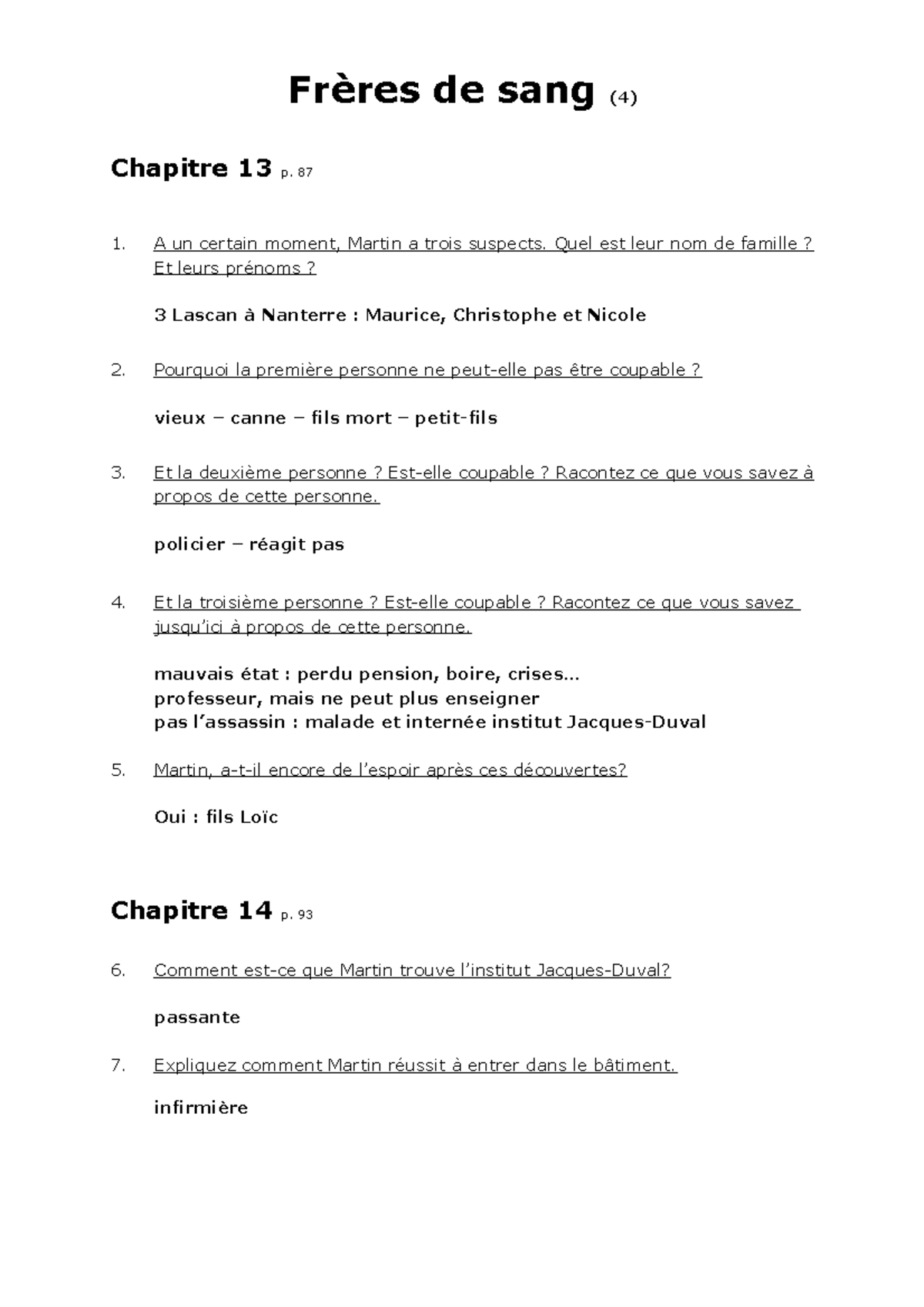 Frère De Sang Zusammenfassung Frère de Sang - chap 13 - 16 (CORR) samenvatting - Frères de sang (4