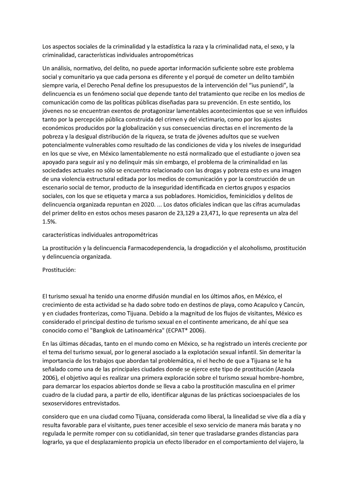 Los Aspectos Sociales De La Criminalidad Y La Estadística La Raza Y La ...