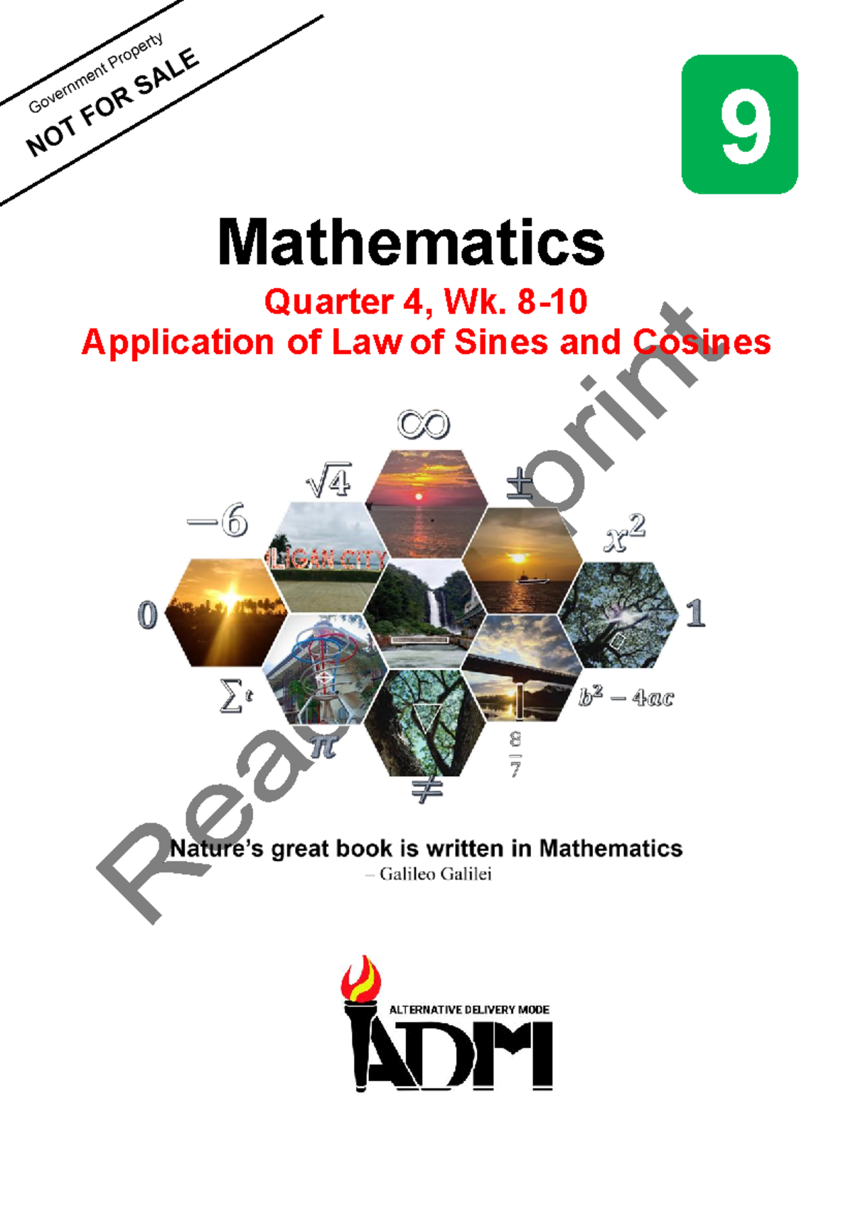 Math9 Q4 Mod8-10 Wk8-10 Application of Law of Sines and Cosines v5 ...