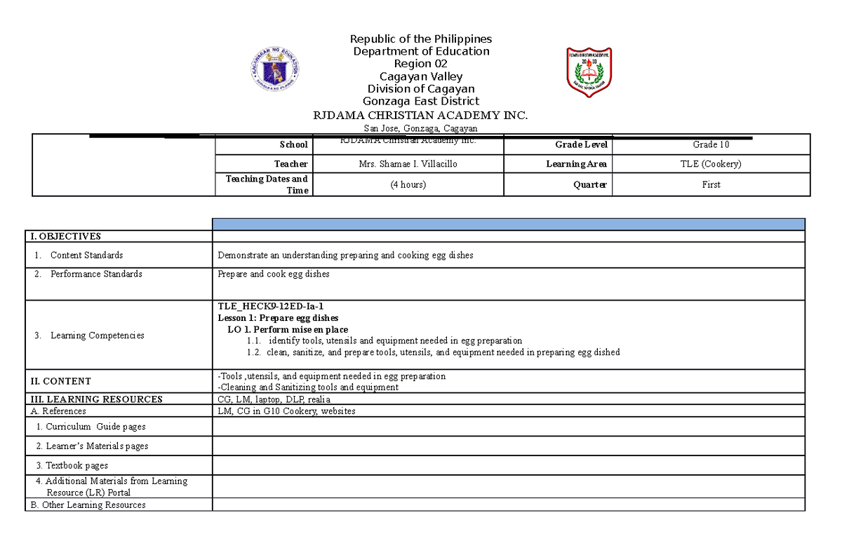 DLL10-4 - none - Republic of the Philippines Department of Education ...