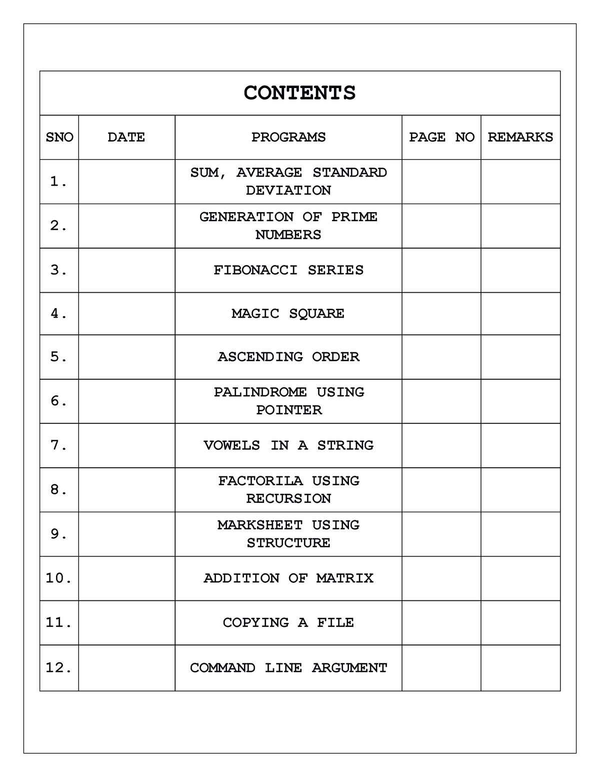 c-record-c-program-for-practical-contents-sno-date-programs-page-no