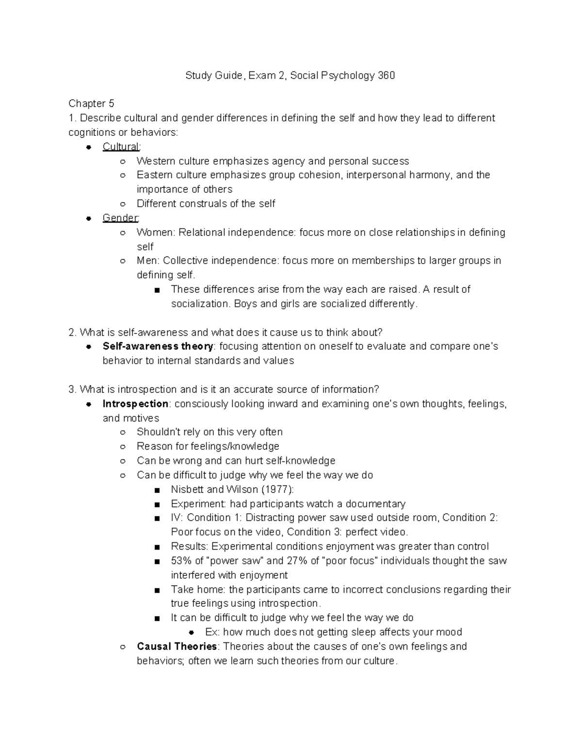 Exam 2 Psych 360 Exam - Lecture notes 7-10 - Study Guide, Exam 2 ...