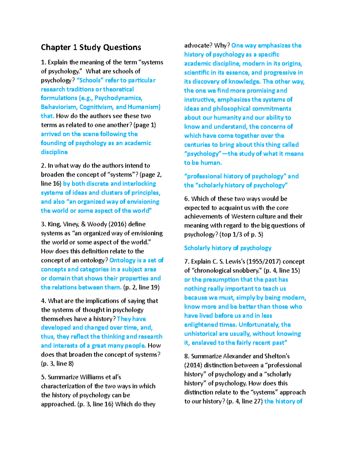 Chapter 1 Study Questions - Chapter 1 Study Questions Explain the ...