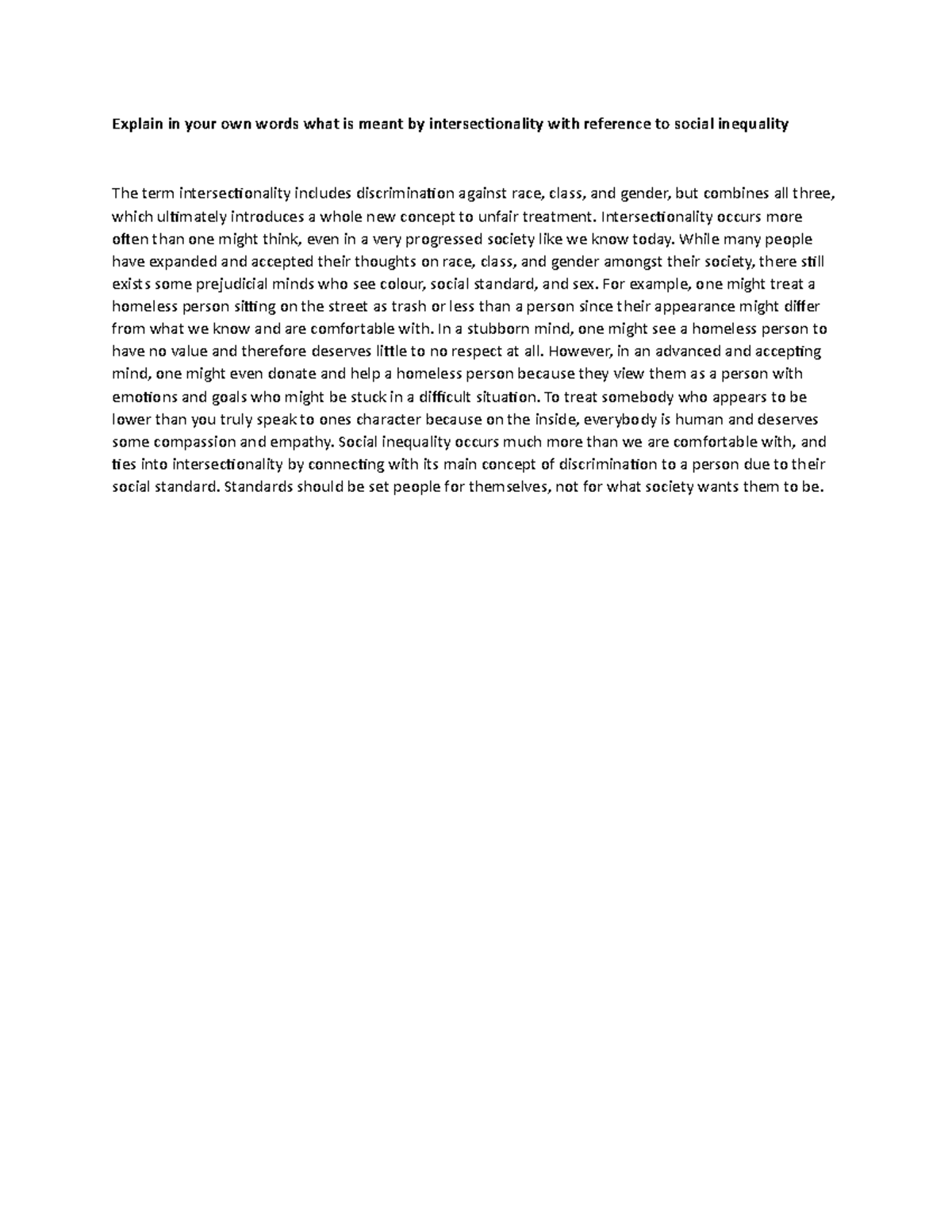 Oct 6-Intersectionality and - Explain in your own words what is meant ...