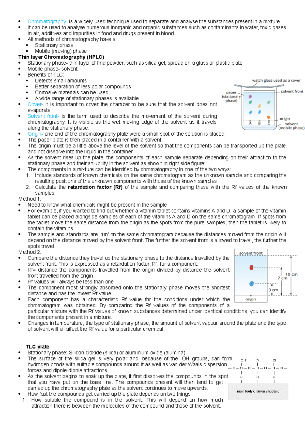 Chromatography Notes - Chromatography- is a widely-used technique used ...