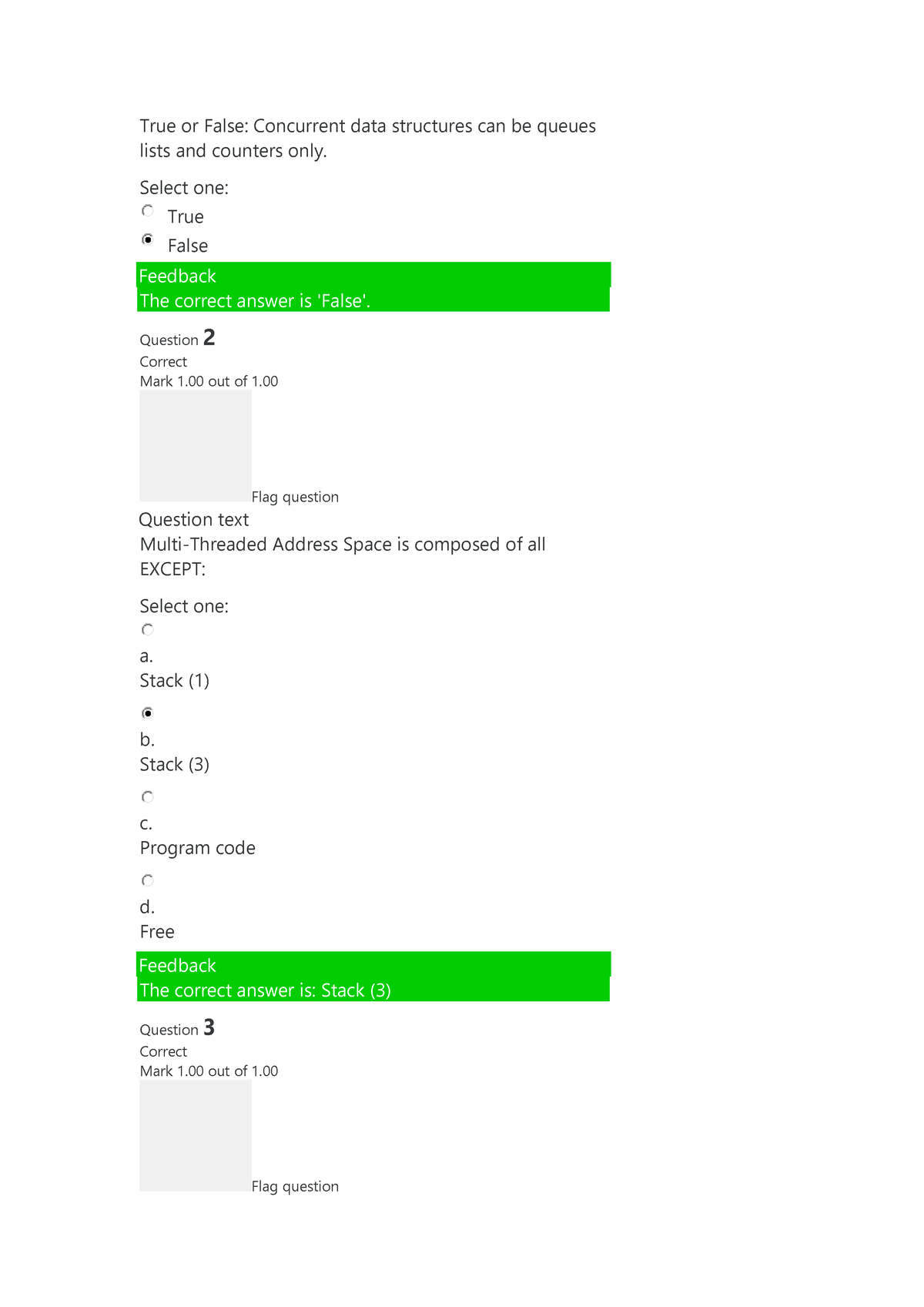 Graded Quiz 3 - Cs 3307 - True Or False: Concurrent Data Structures Can ...