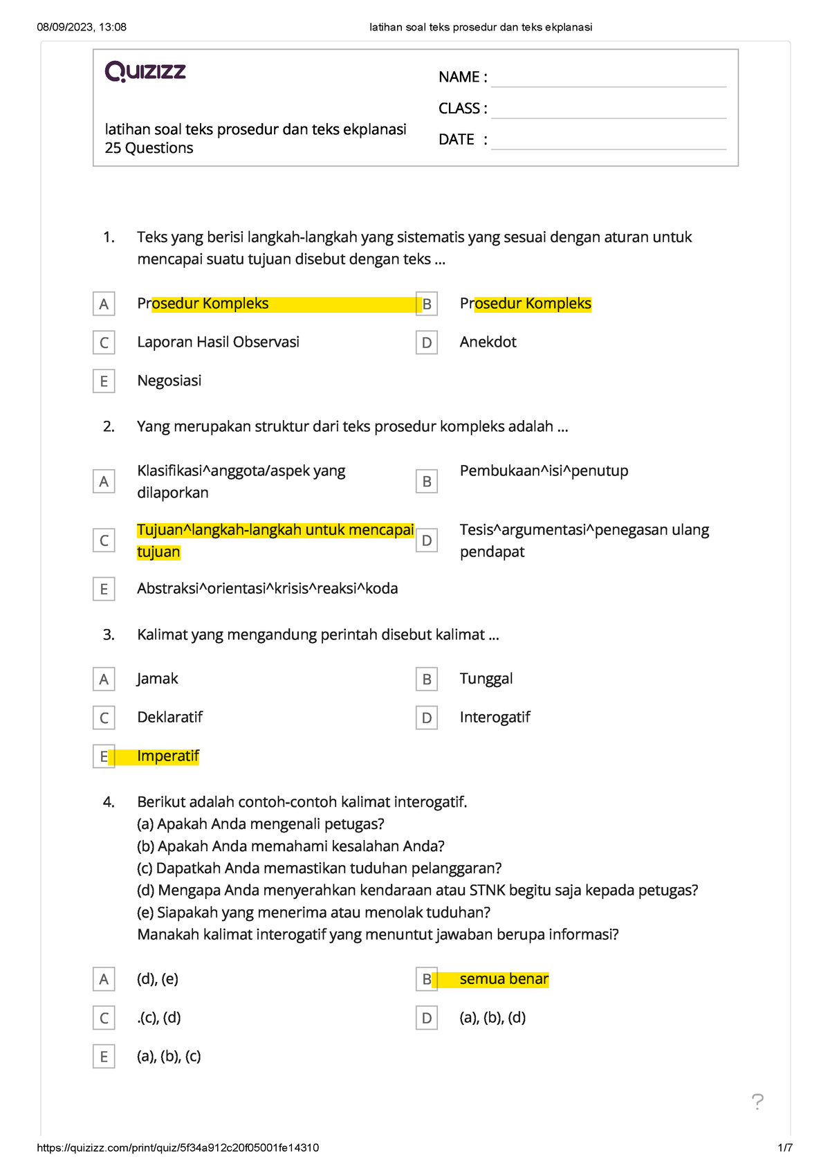 Latihan Soal Teks Prosedur Dan Teks Ekplanasi - .. A Prosedur Kompleks ...