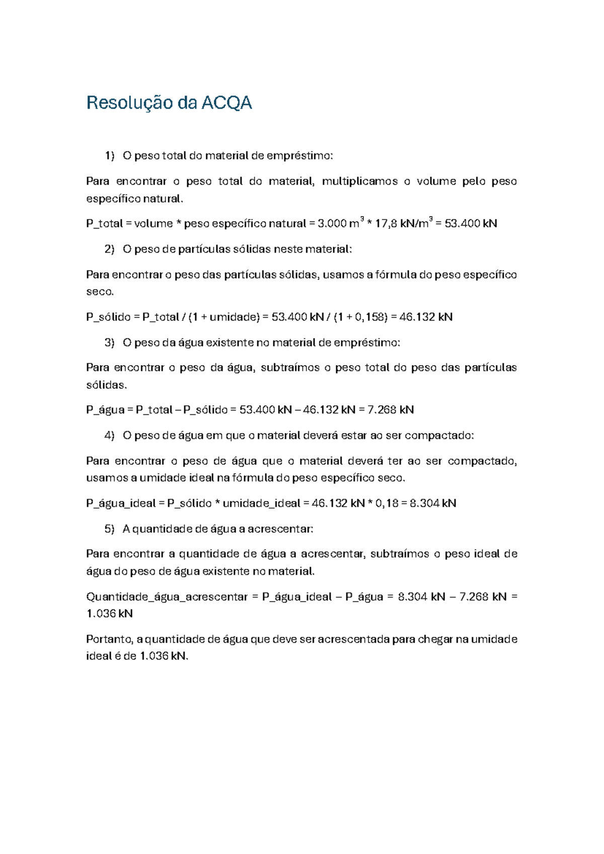 ACQA de Janielson Damasceno Costa Mecânica de Solos - Resolução da ACQA ...