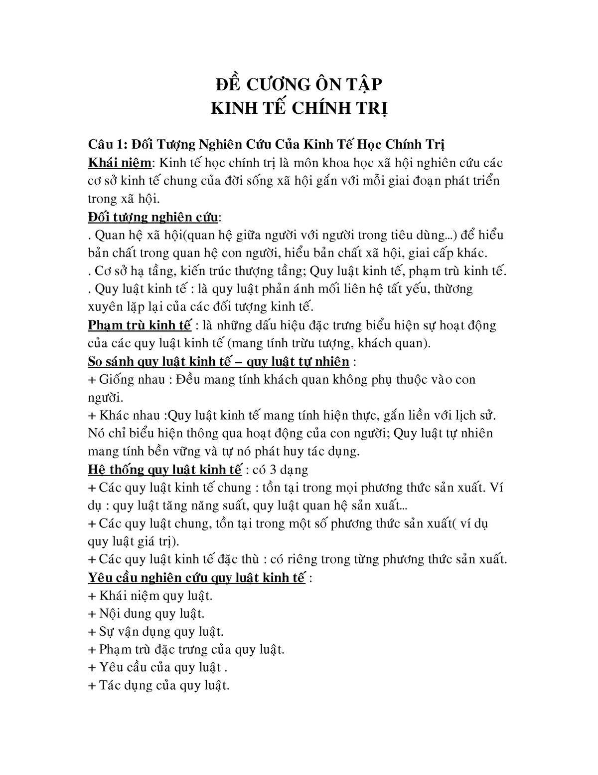 Kinh Tế Chính Trị Của Tôi - —E¿ C÷‘NG O¬N TAƒP KINH TE¡ CHÕNH TR“ Ca‚u ...