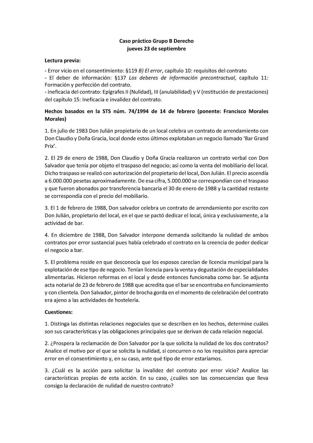 Caso Práctico Grupo B Derecho Jueves 23 De Septiembre - Caso Pr·ctico ...