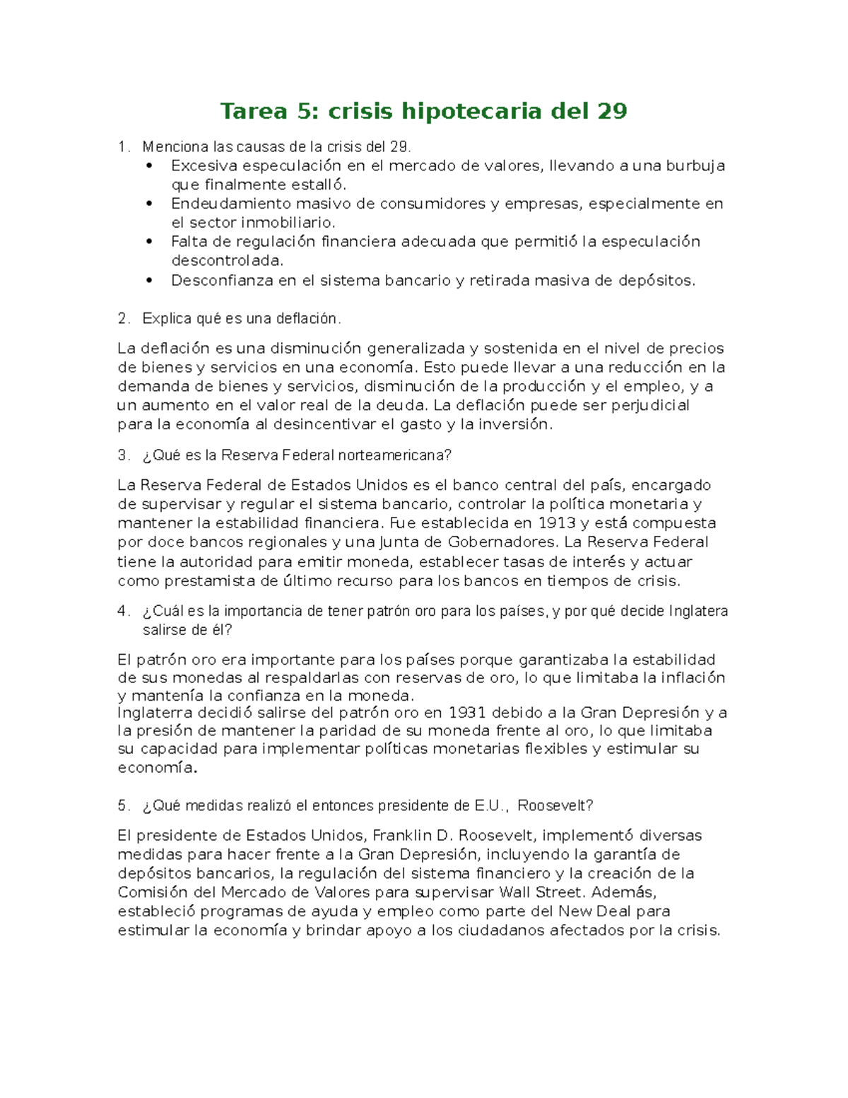 Crisis Del 29 - Tarea 5: Crisis Hipotecaria Del 29 Menciona Las Causas ...