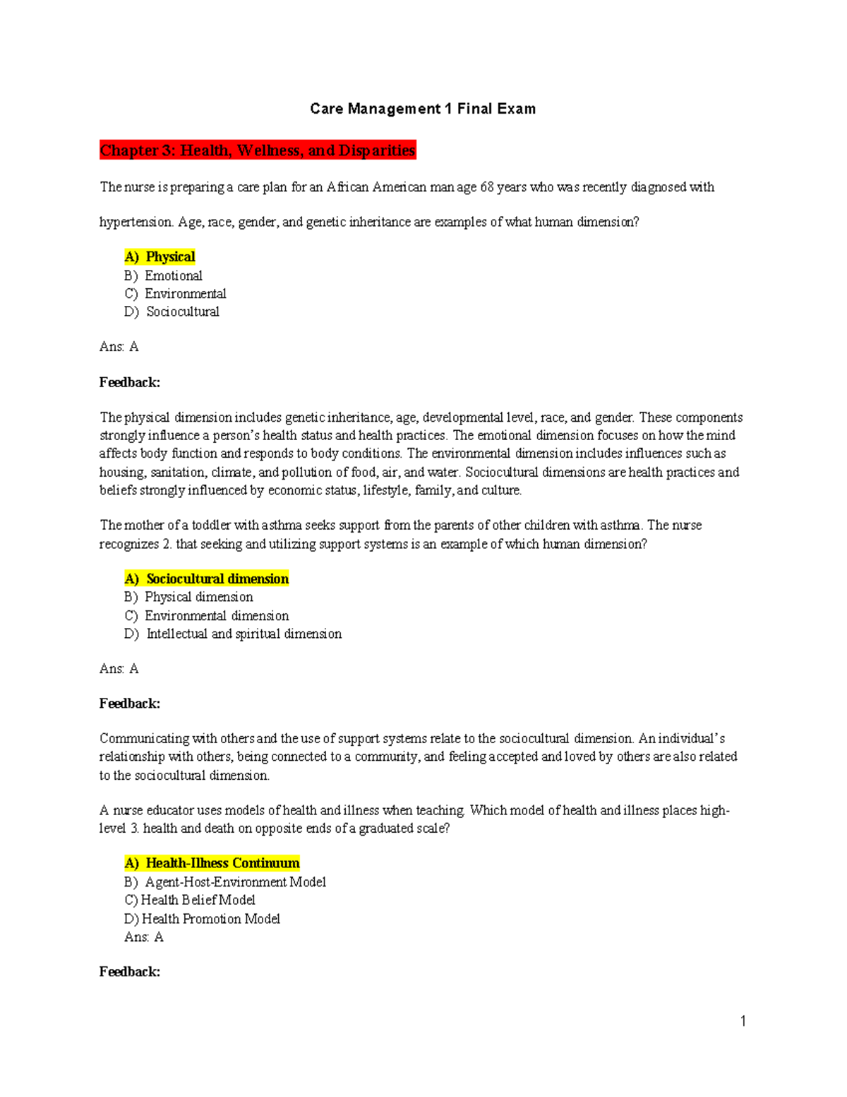 CM Final Exam - Study guide - Care Management 1 Final Exam Chapter 3 ...