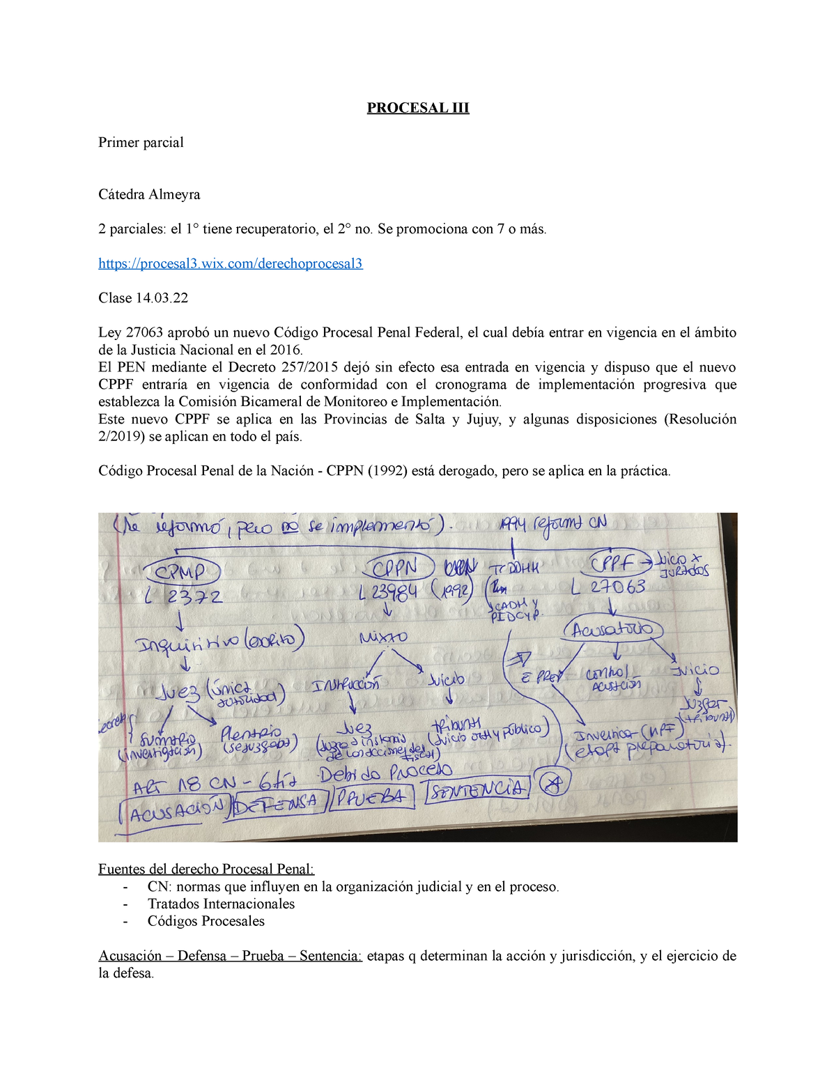 Procesal III 4 - PROCESAL III Primer Parcial Cátedra Almeyra 2 ...