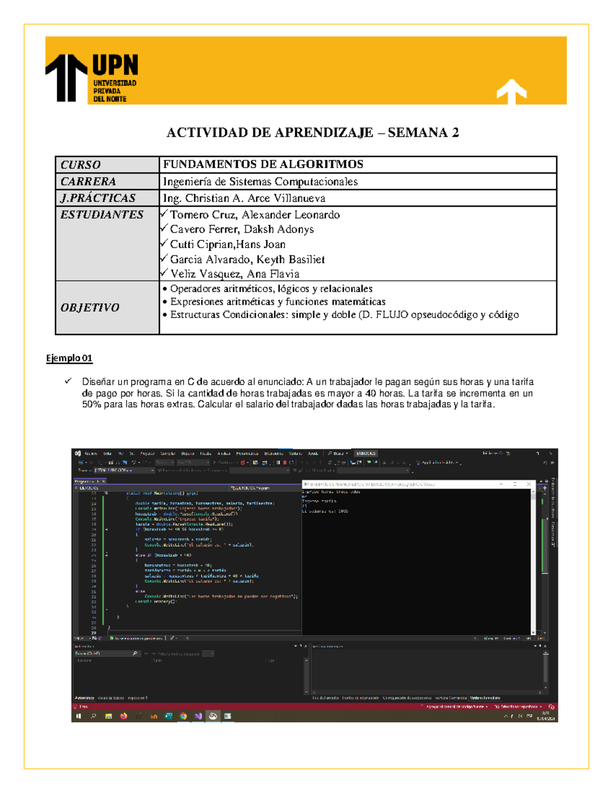 Tarea+ Grupal+ Semana+2 - ACTIVIDAD DE APRENDIZAJE – SEMANA 2 CURSO ...