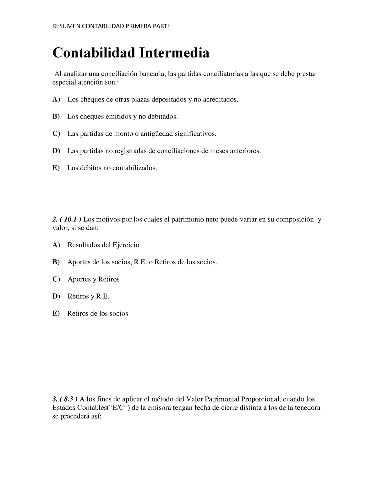 Contabilidad Intermedia Primera Parte Resumen Contabilidad Primera Parte Contabilidad 7704