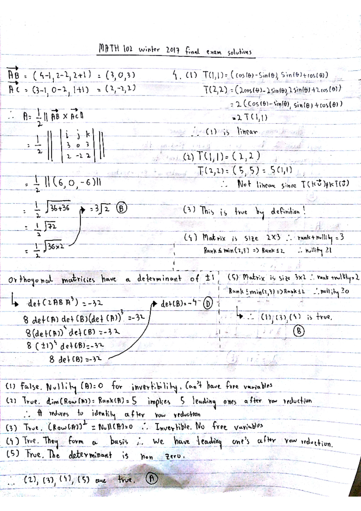 MATH 102 Winter 2017 final exam solutions - MATH 100 - Studocu