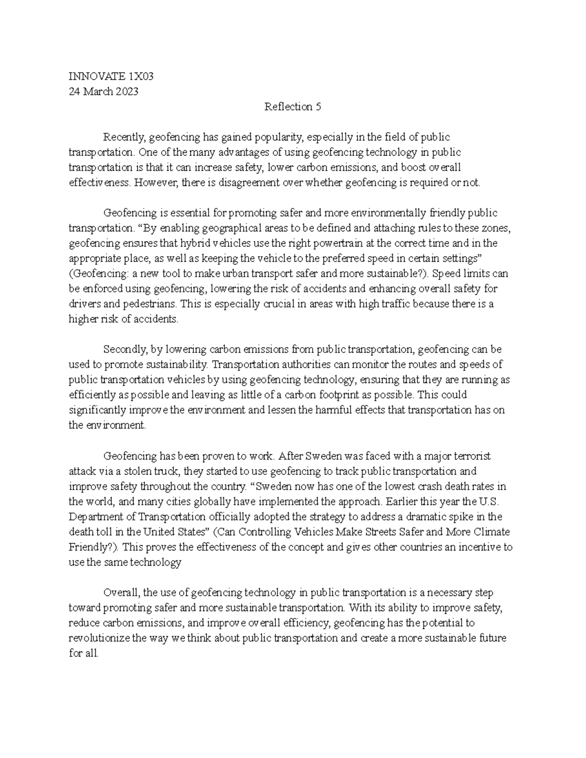 Innovate 1X03 Reflection - INNOVATE 1X 24 March 2023 Reflection 5 ...