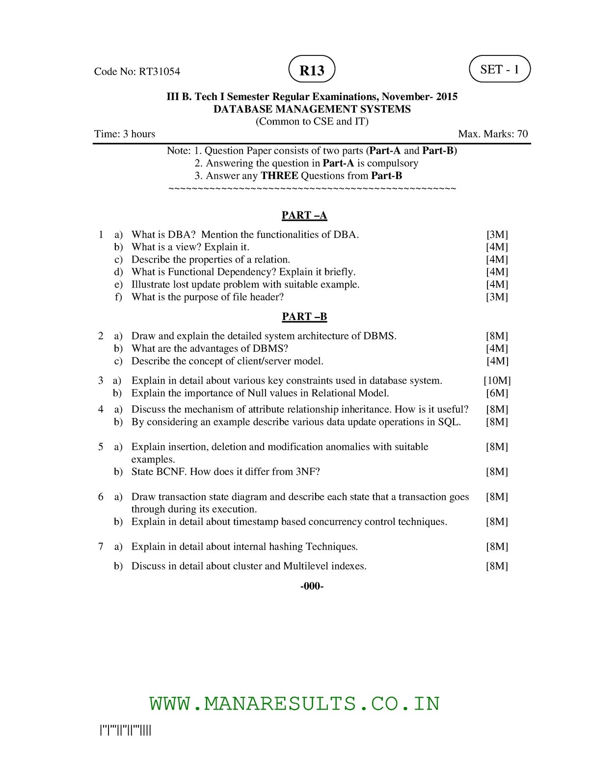 RT31054112015 - Practice Papers - III B. Tech I Semester Regular ...