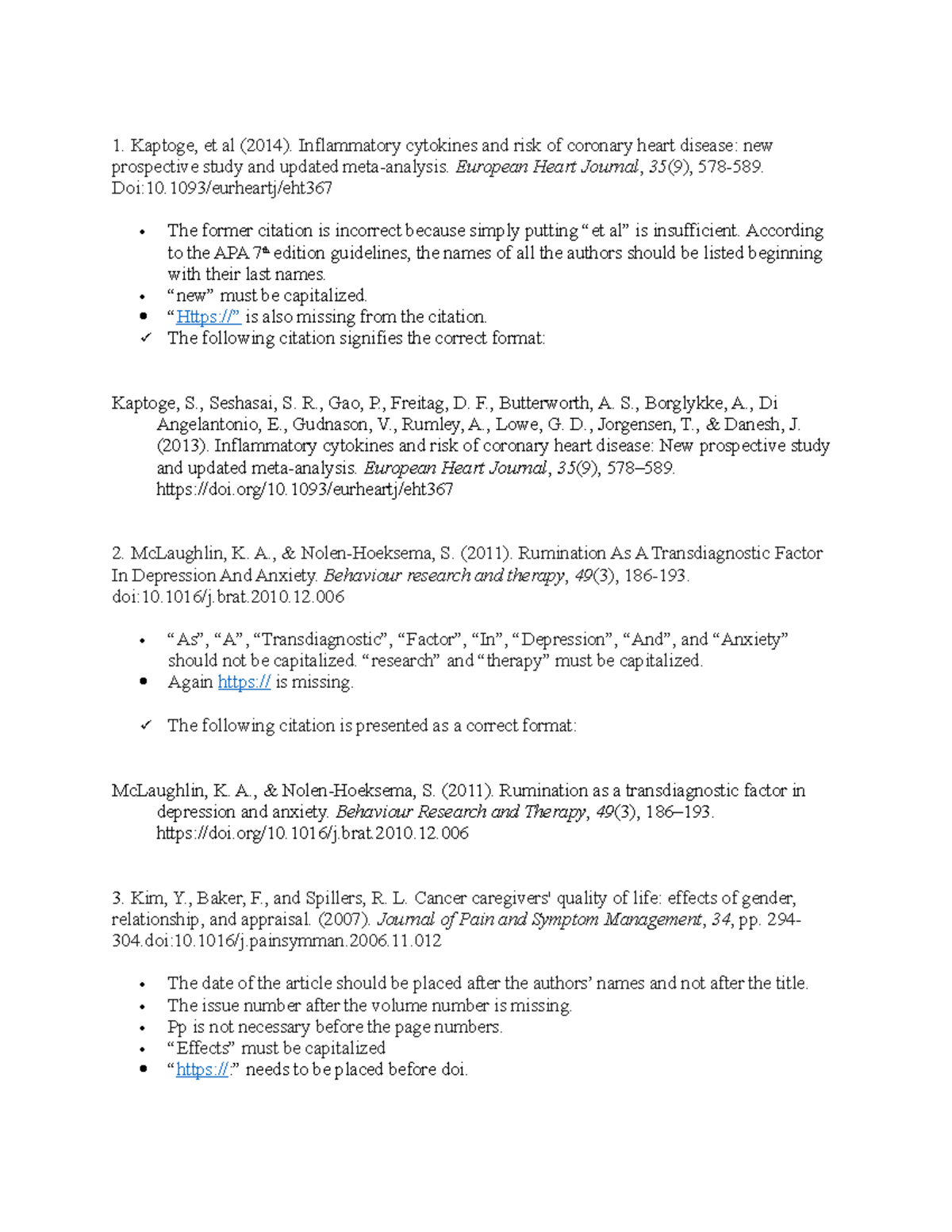 How to correctly cite articles in APA format - Kaptoge, et al (2014 ...