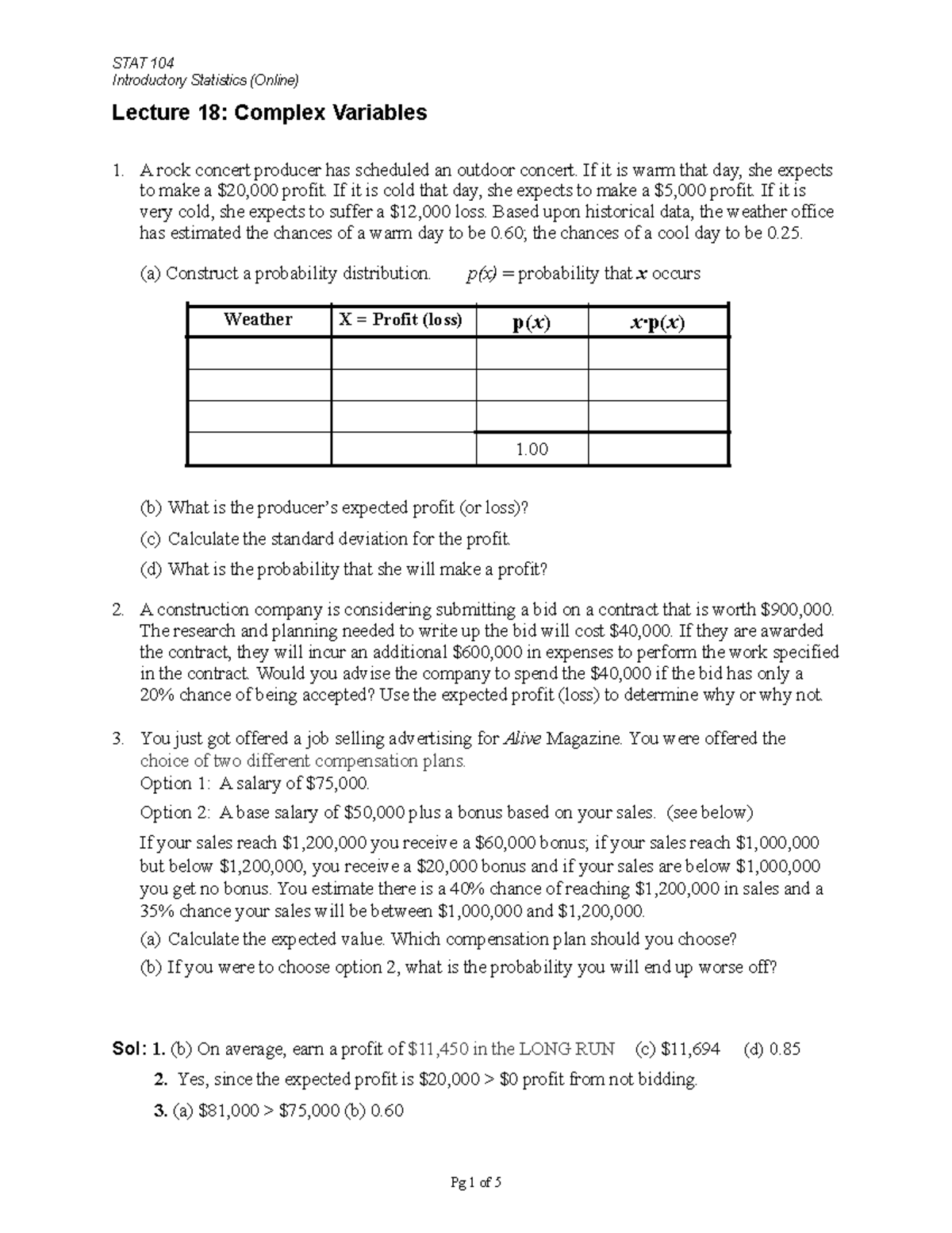 Lecture 18 STAT104 - Statistics (Business) Introduction - Online Class ...