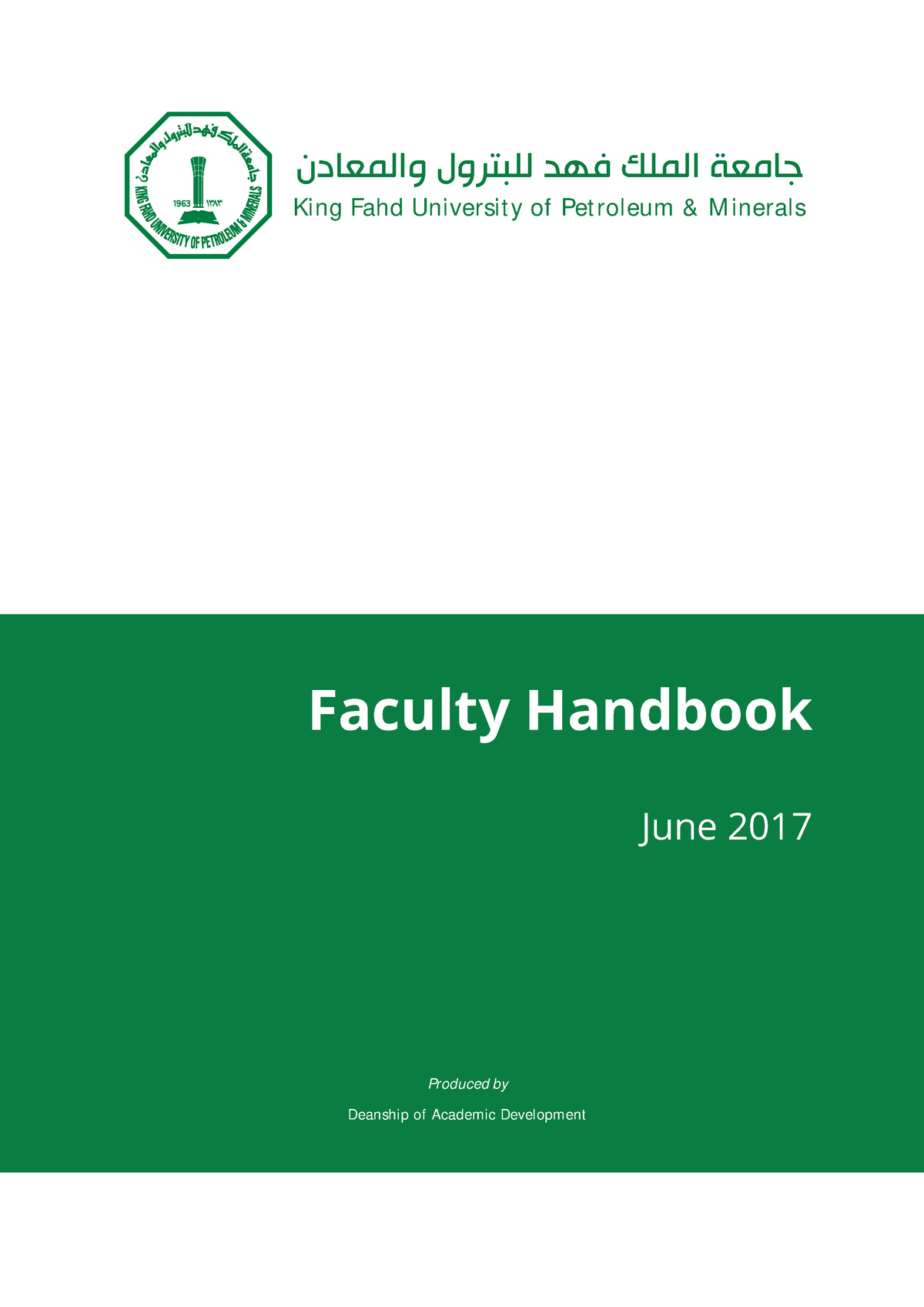 Faculty Handbook Sep2017 - Faculty Handbook June 2017 Produced By ...