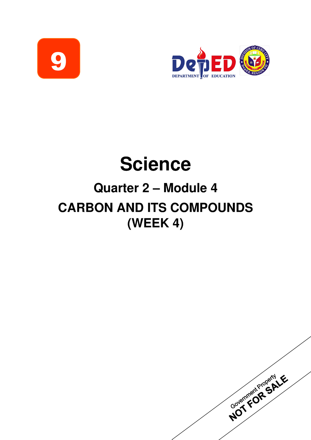 Science 9 Q2 Module 4 Week 4 Science Quarter 2 Module 4 Carbon And Its Compounds Week 4 9