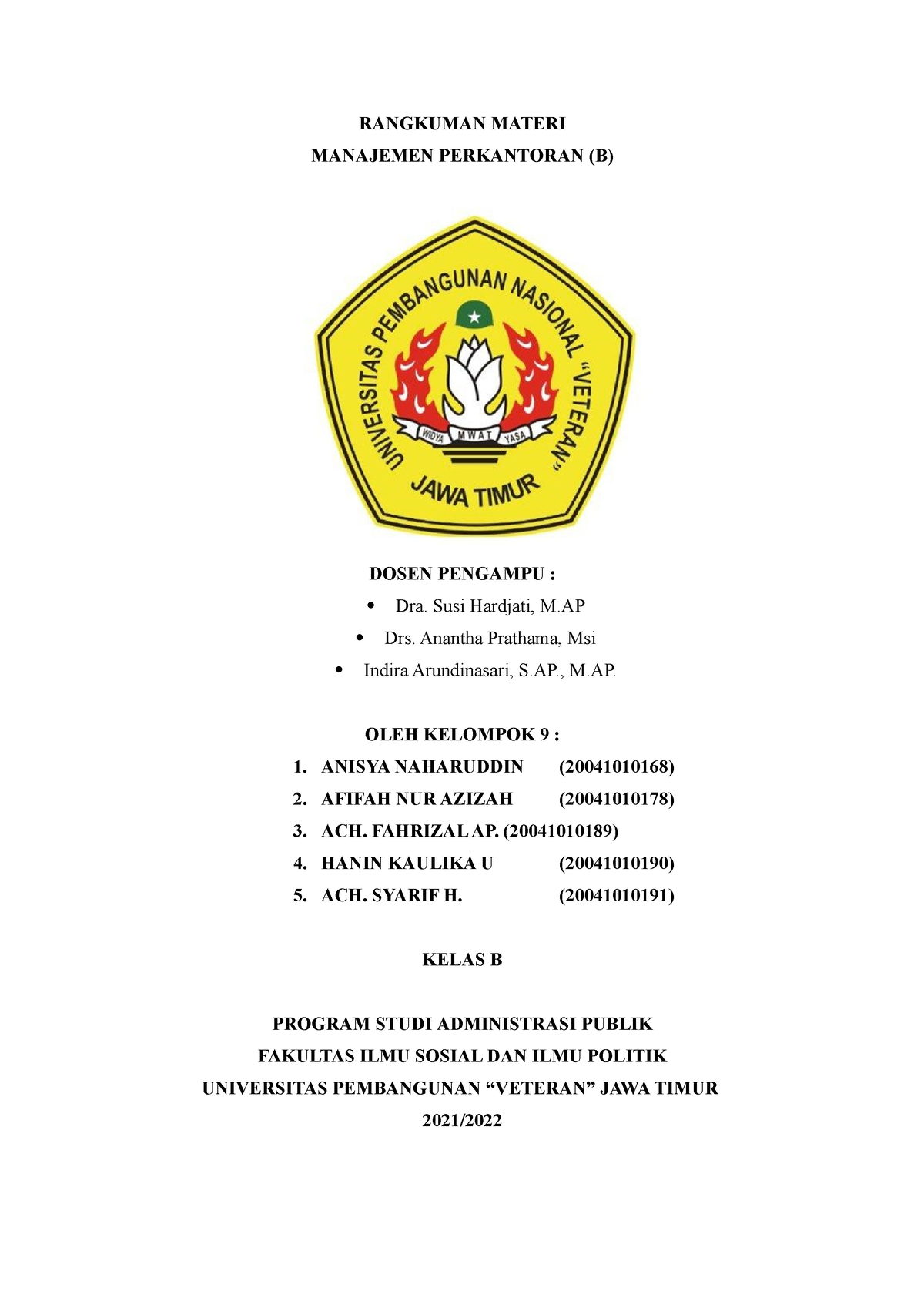 Manajemen Perkantoran - RANGKUMAN MATERI MANAJEMEN PERKANTORAN (B ...