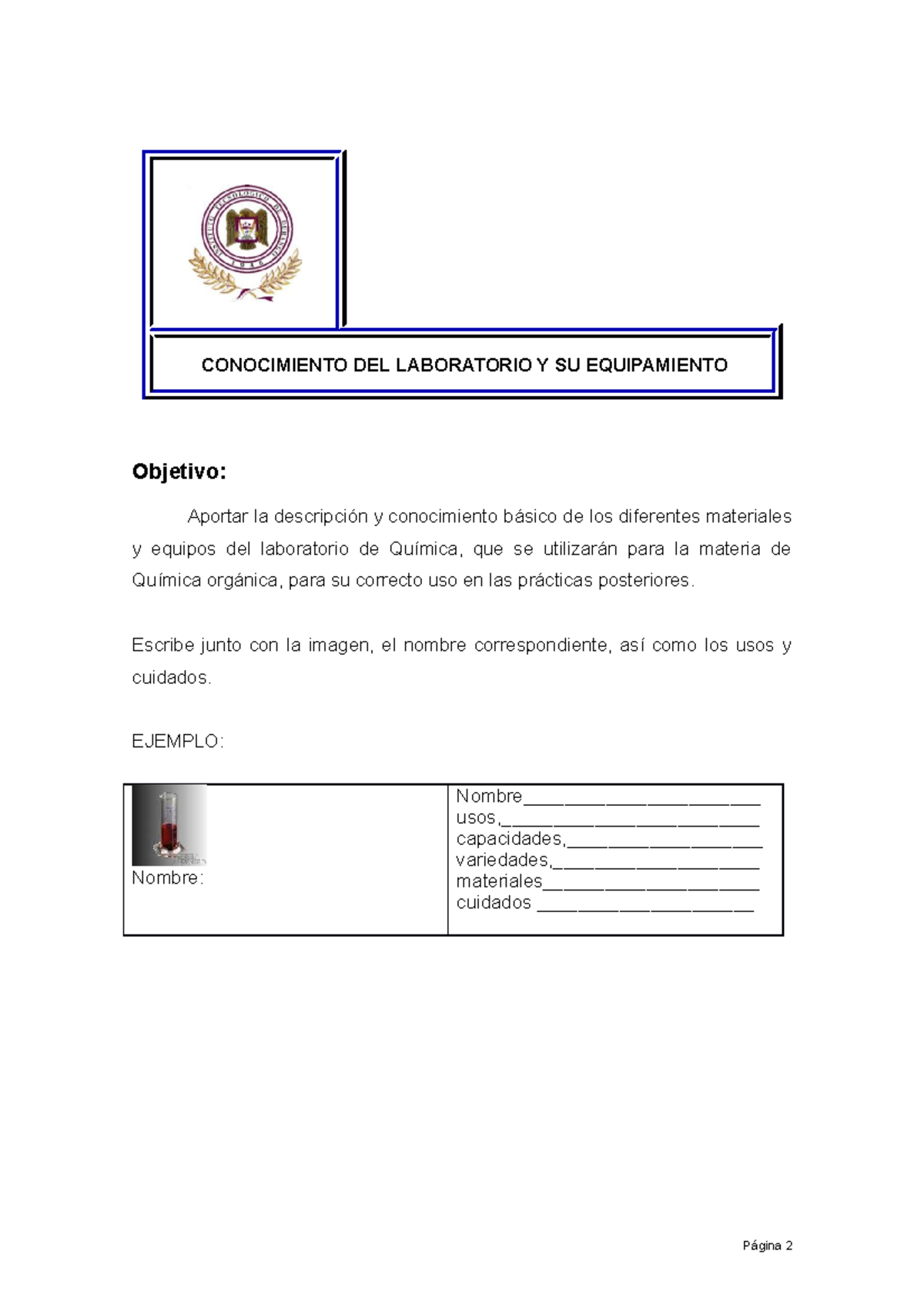 Practica 1 (Reconocimiento De Material) - CONOCIMIENTO DEL LABORATORIO ...