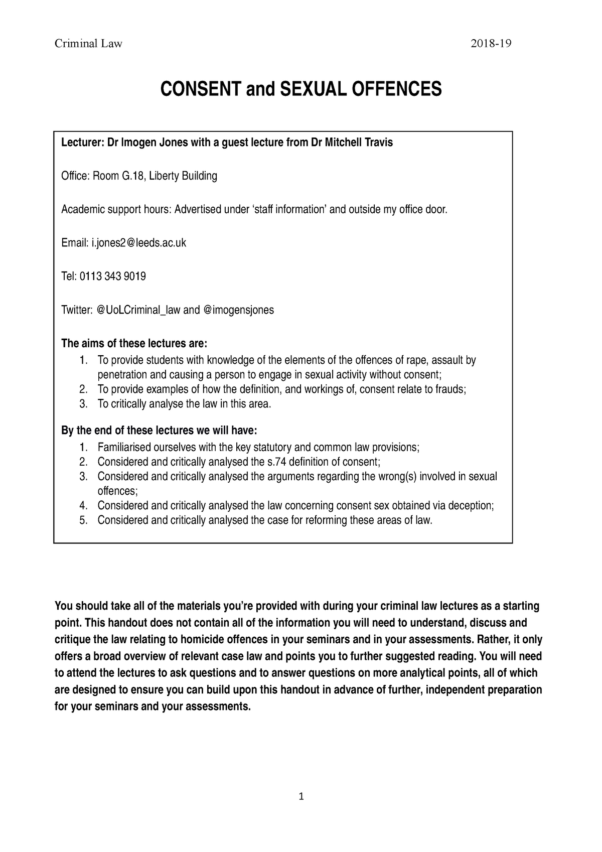 Sexual Offences Handout Consent And Sexual Offences You Should Take All Of The Materials You 8332