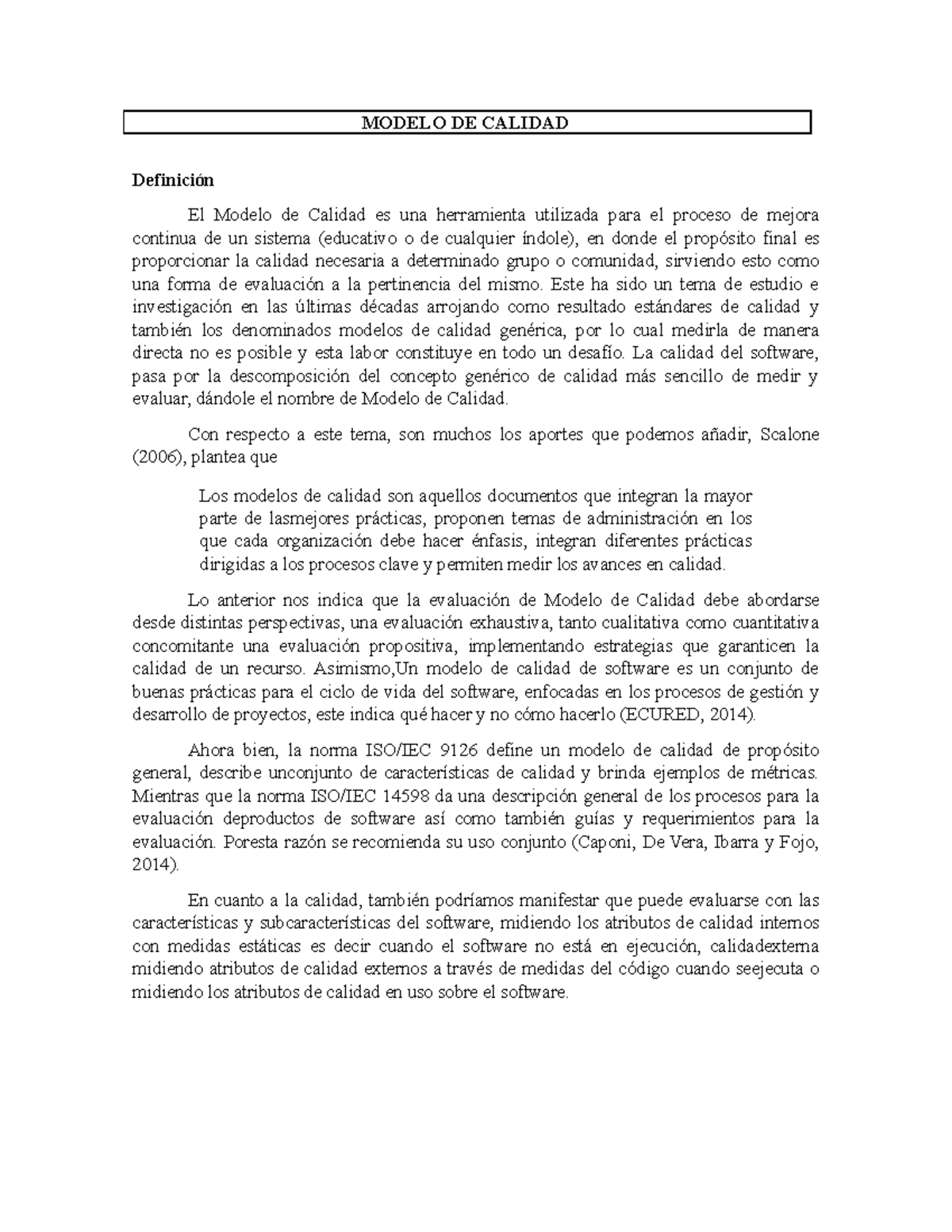 Modelo DE Calidad Furps. Mccall - MODELO DE CALIDAD Definición El Modelo de  Calidad es una - Studocu