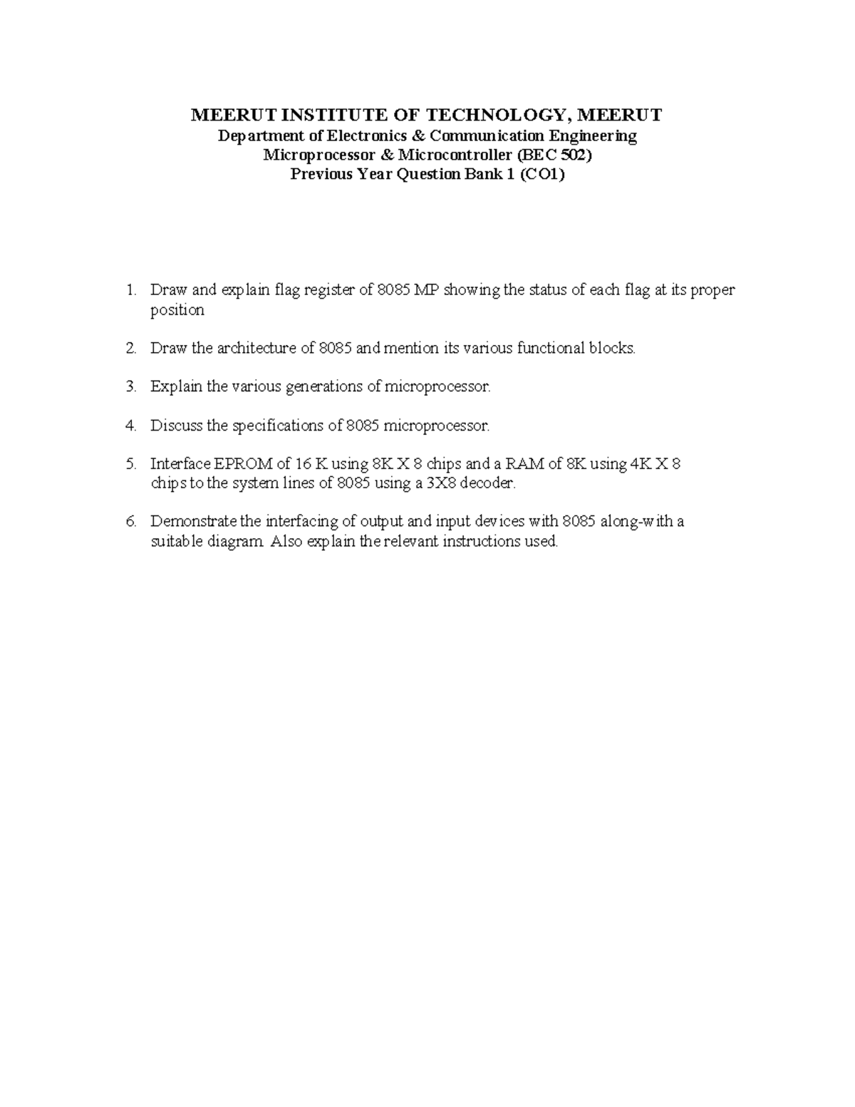 MP question Bank - good material for practice - Department of ...