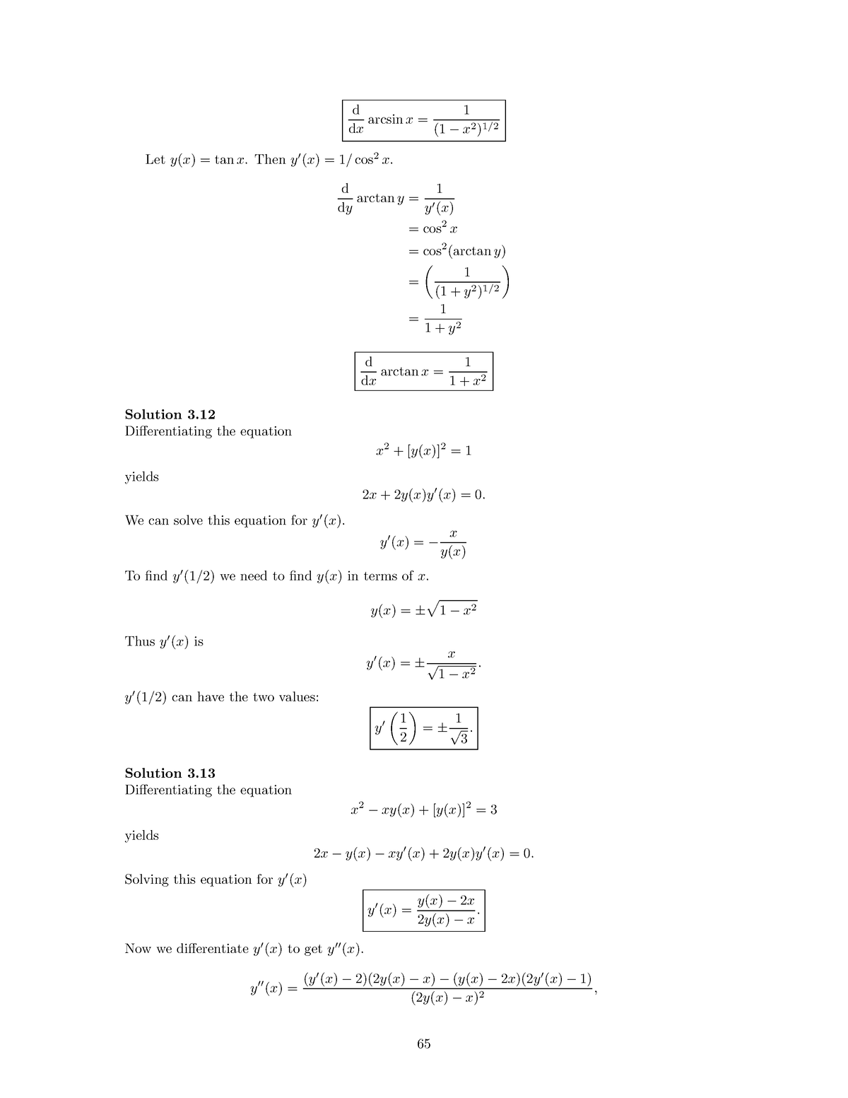 Ref MATH Adv Math Methods Sean Mauch-22 - d dx arcsin x = 1 (1 − x 2 ...