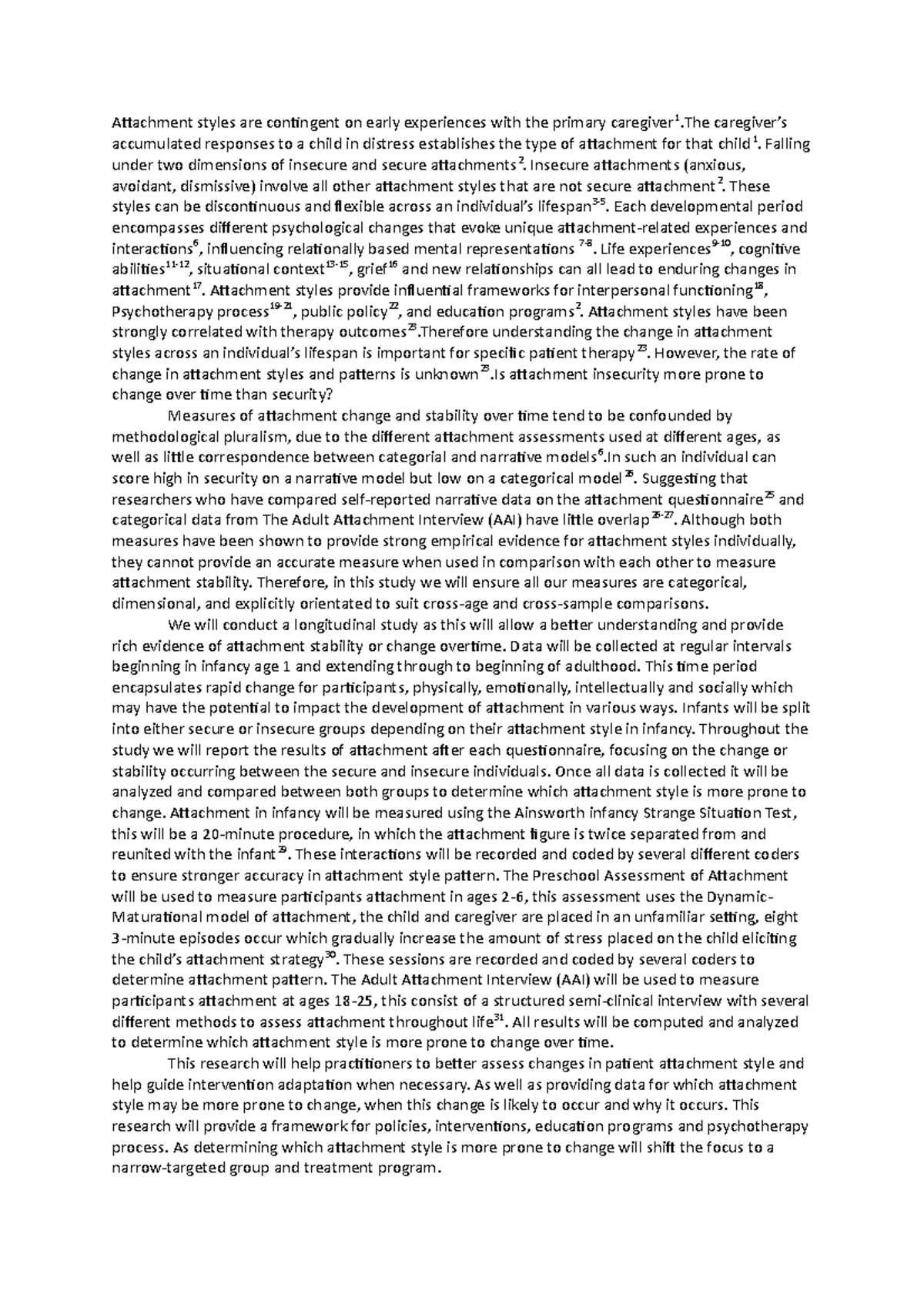 PSYC333 Final Research Proposal - Attachment styles are contingent on ...