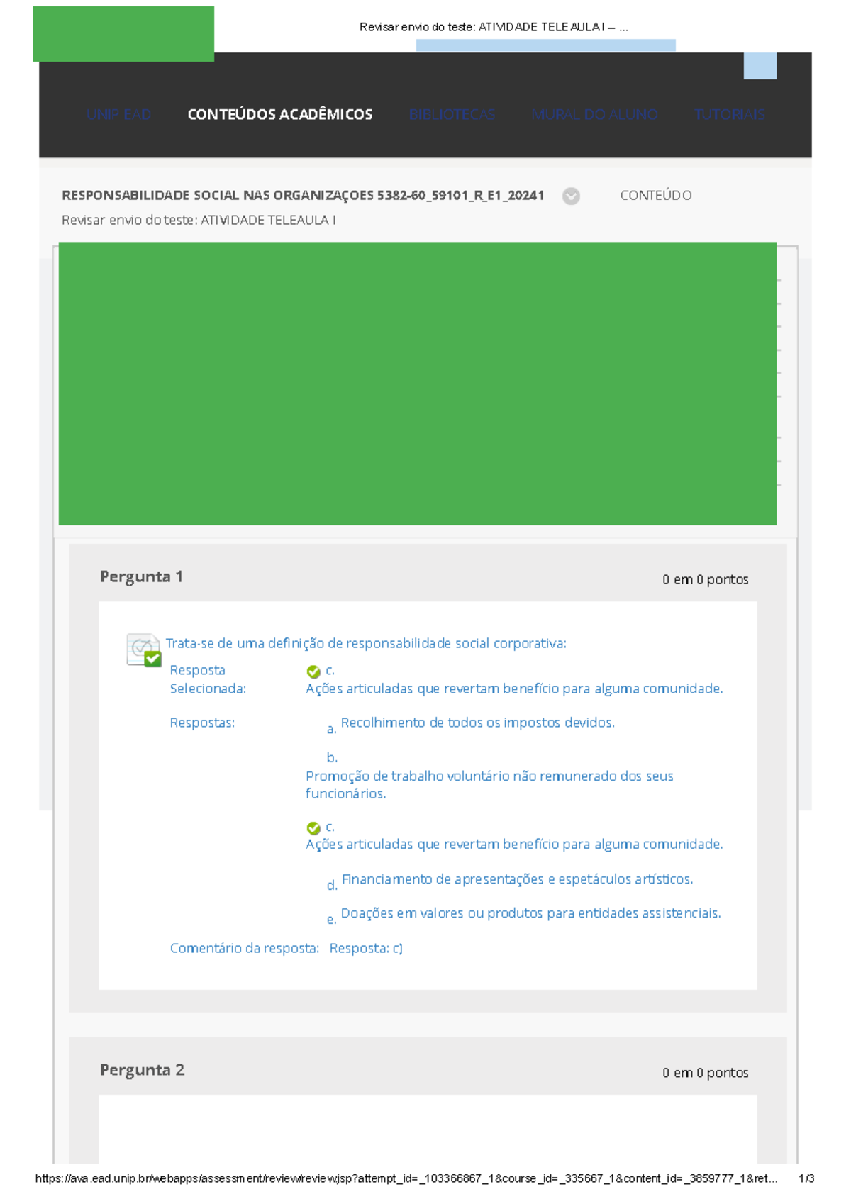 Revisar Envio Do Teste Atividade Teleaula I – - 03/04/2024, 22:43 ...