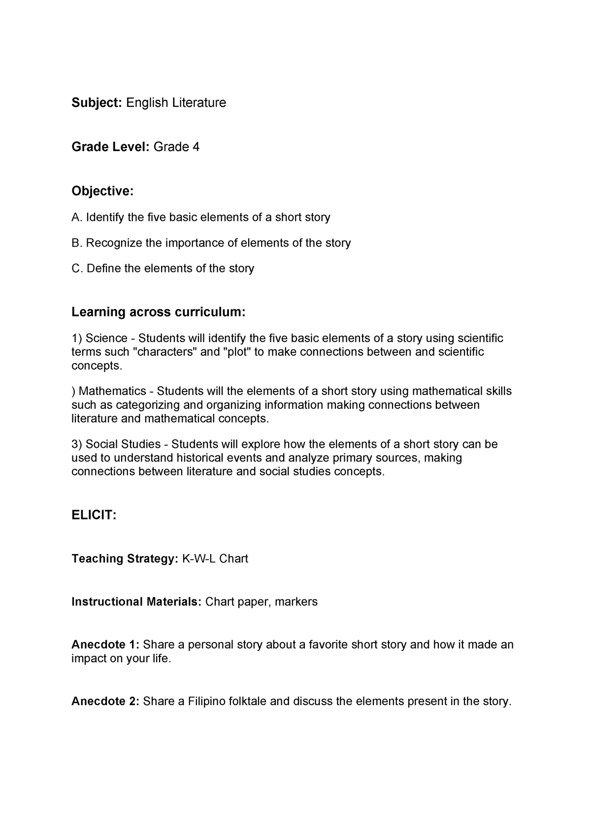 Lesson plan - this leson plan can help more student teacher in their ...