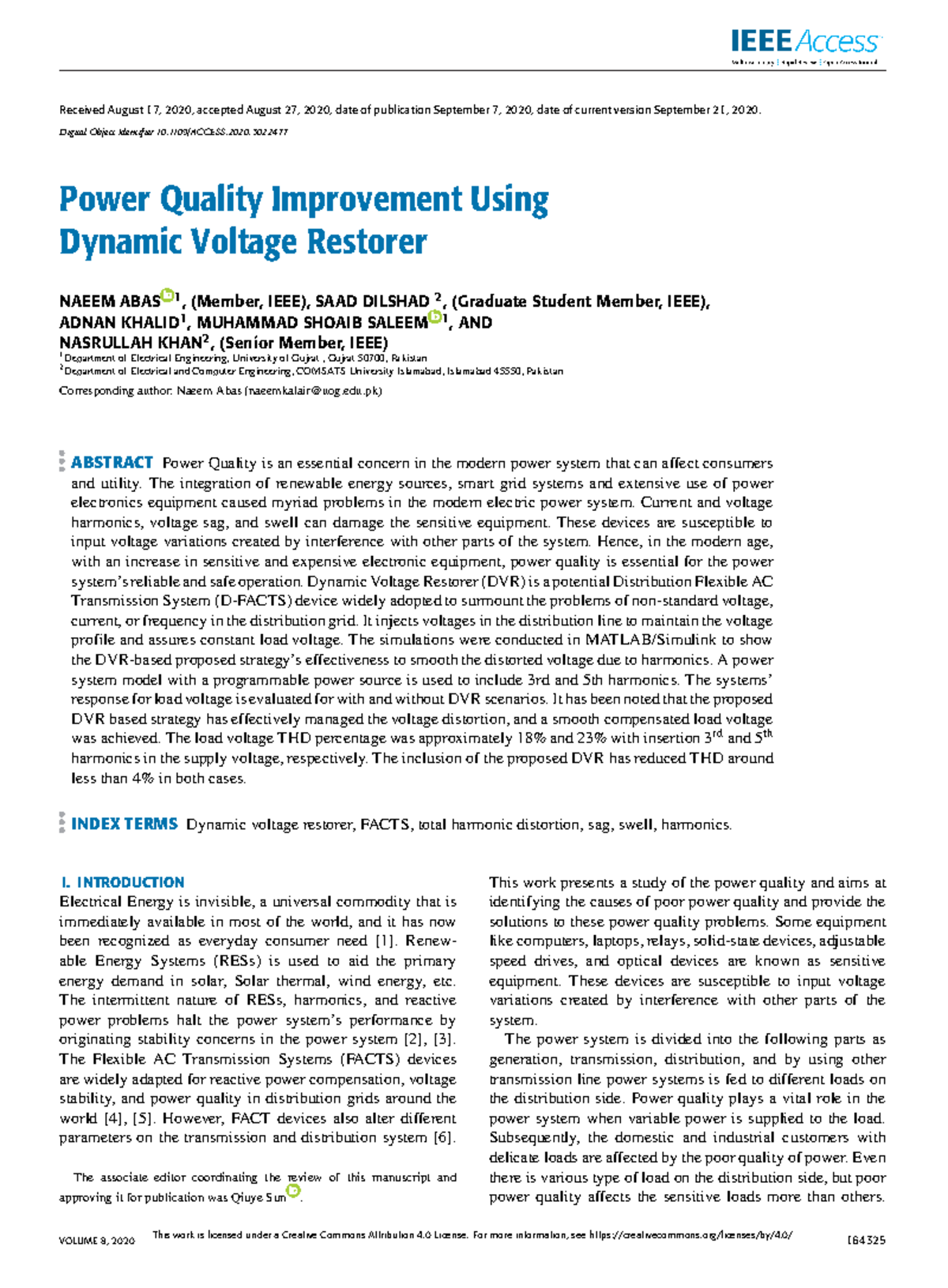 Power Quality Improvement Using Dynamic Voltage Restorer - Received ...